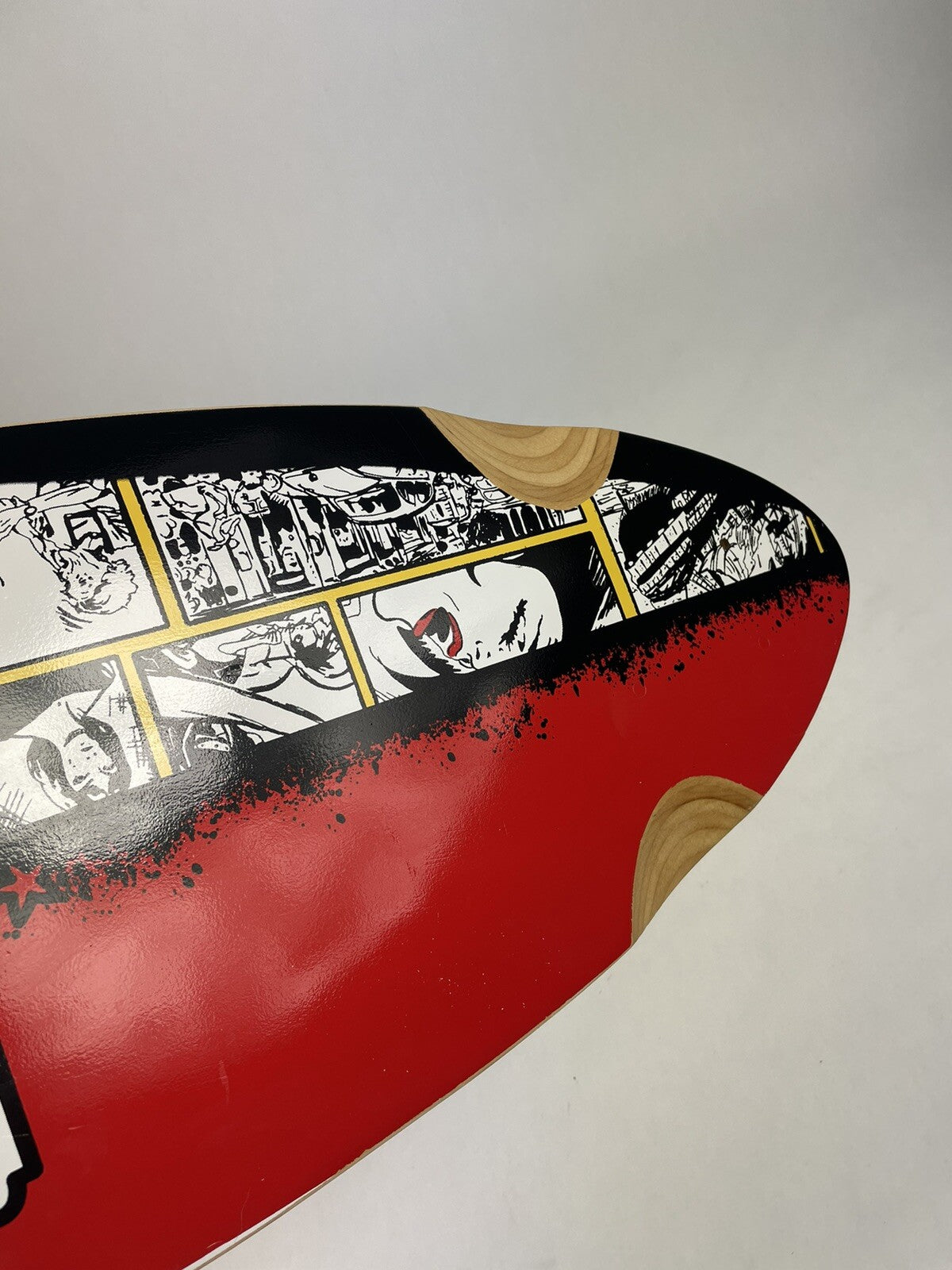 Frite Alors! pintail downhill top mount 8-ply maple skateboard deck 8.75 x 39.625 inches.