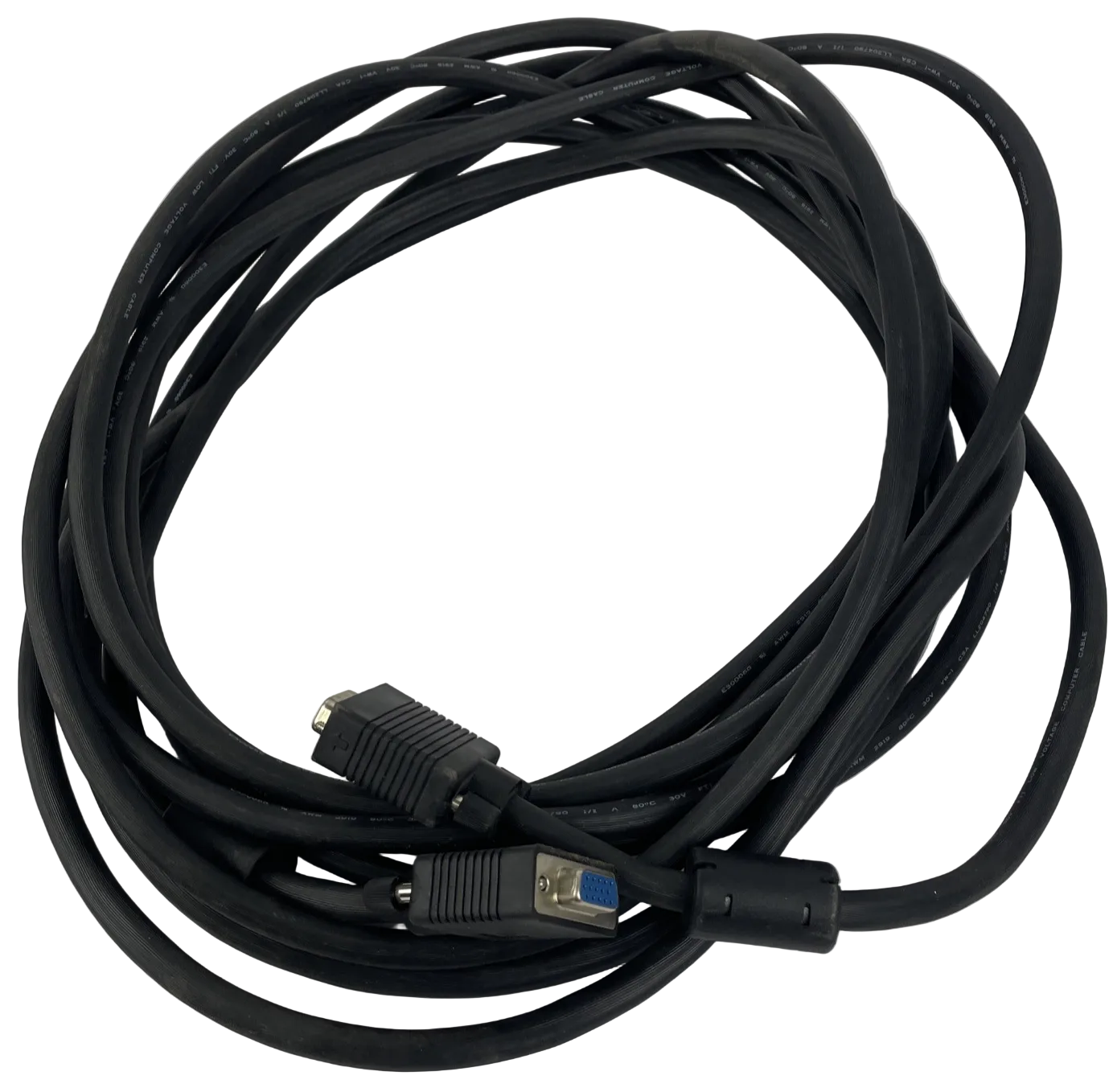 DB15 15 Pin Male to Female Extension Cable Cord Molded Computer M/F Black 25'