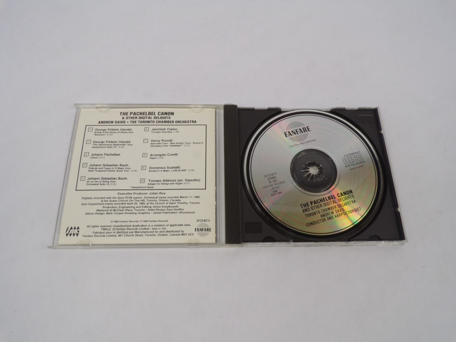 The Pachelbel Canon And Other Digital Delights George Frideric Handel CD#63