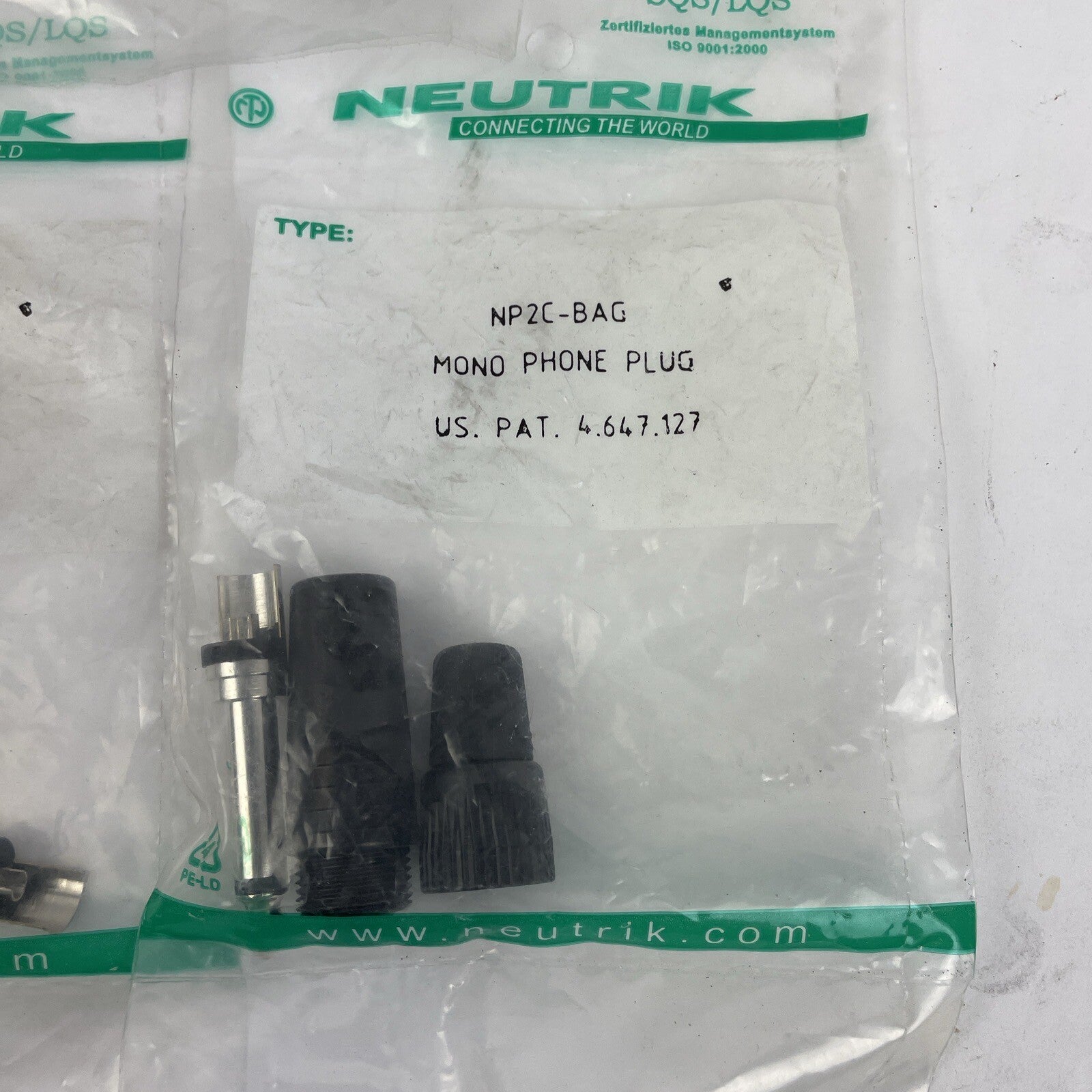 LOT OF 3 x OEM Neutrik NP2C Mono Phone Plug 1/4" Male Connector - Sealed