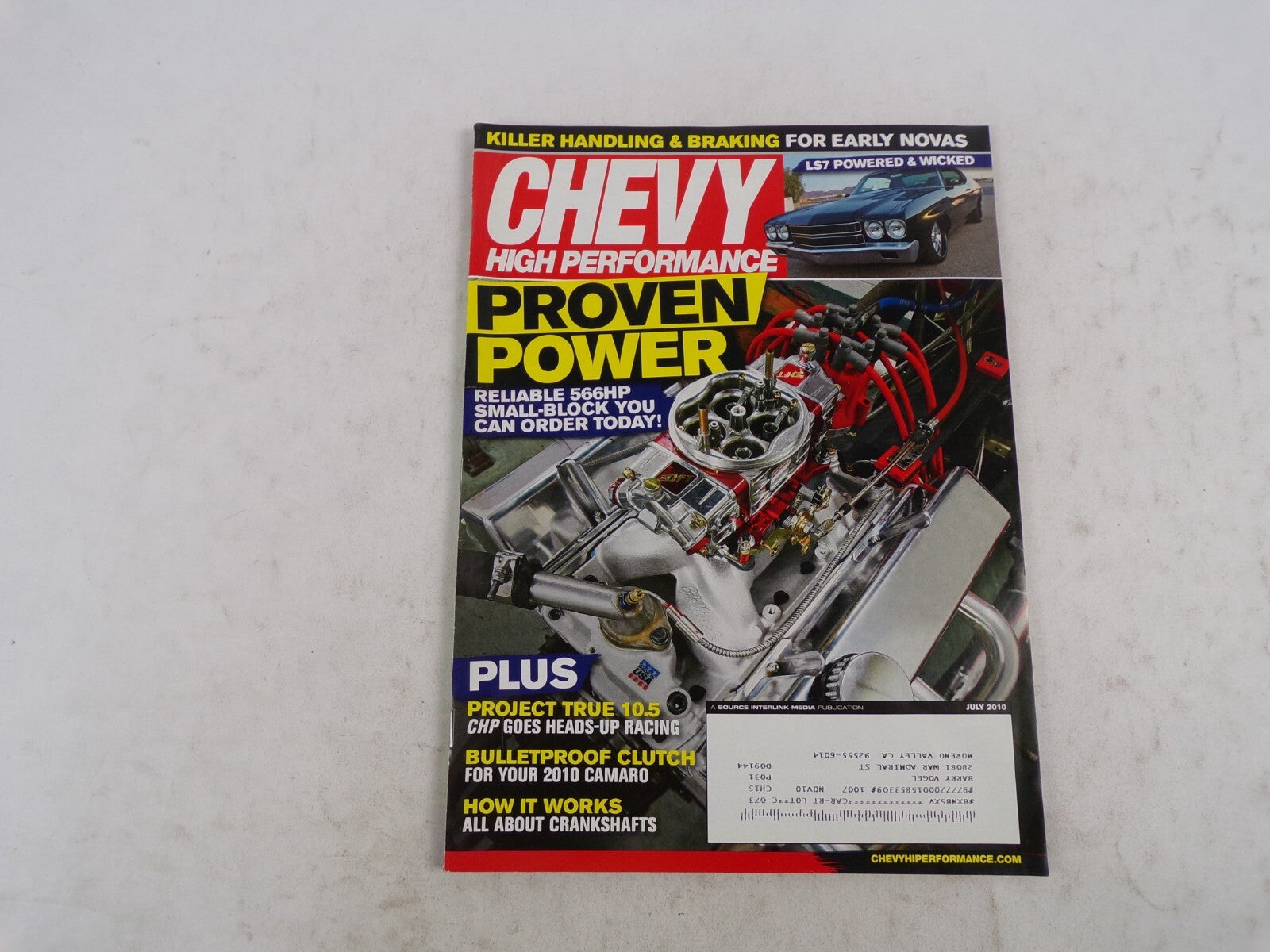 July 2010 Chevy High Performance Proven Power Killer Handling & Braking For Earl