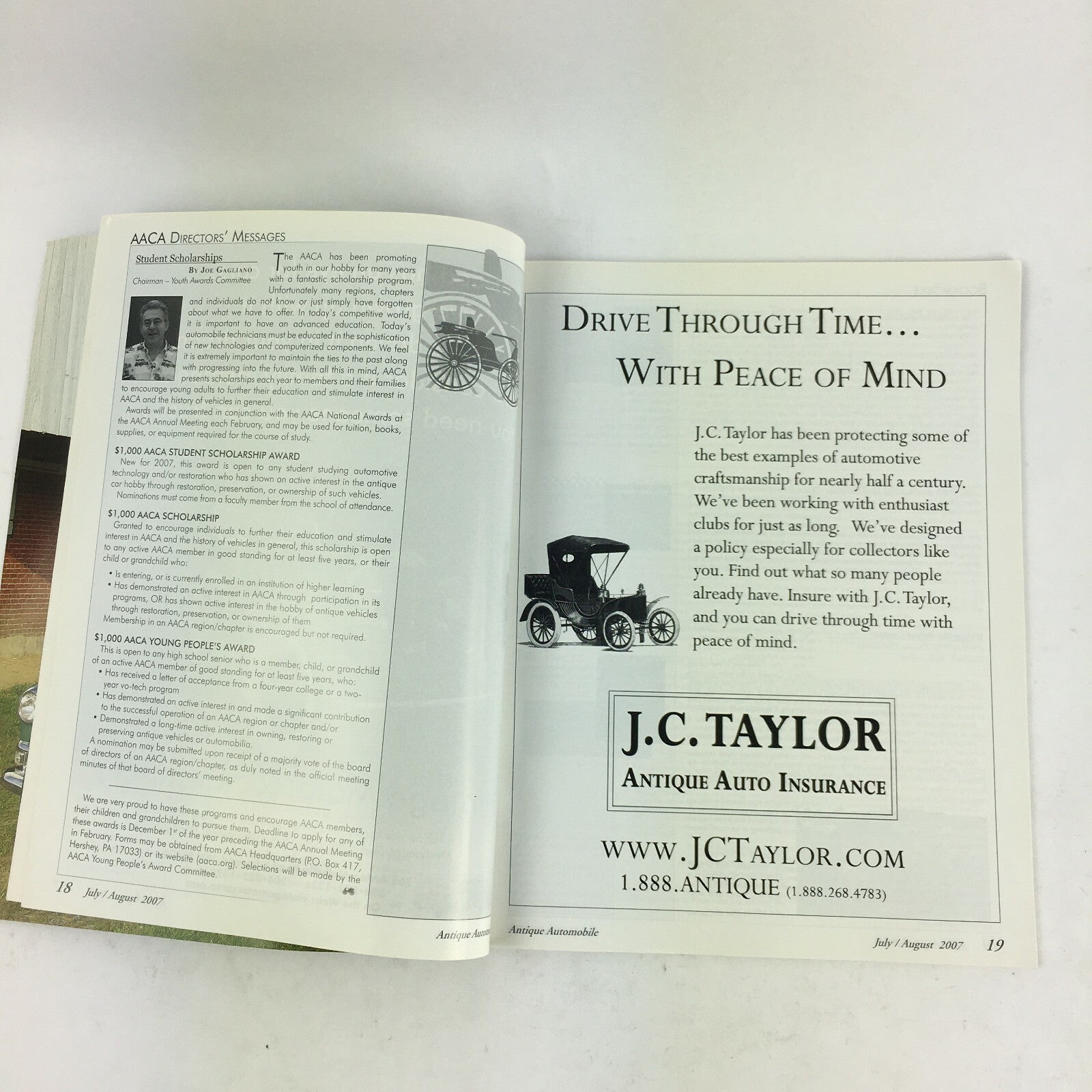 August 2007 Antique Automobile Drive Through Time..With Peace of Mind J.C.Taylor