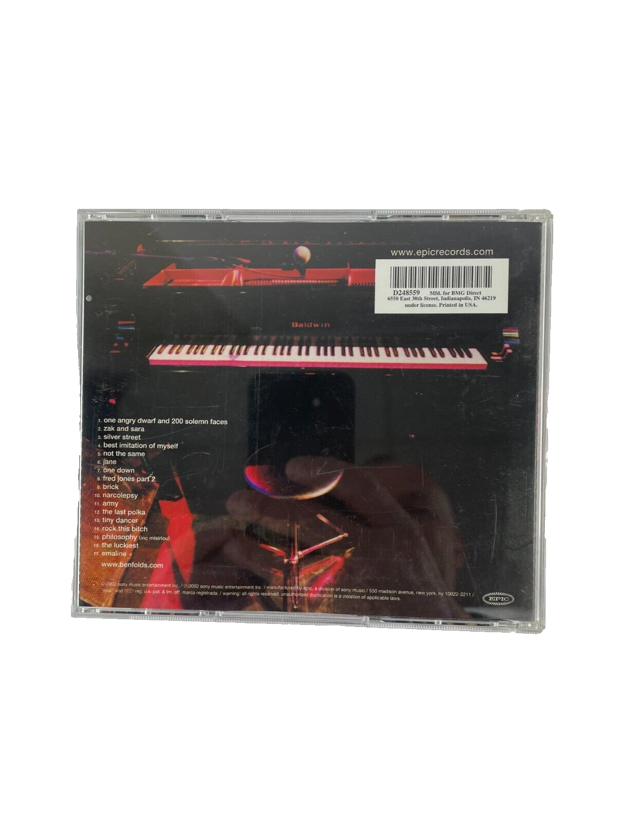 Ben Folds Live Zak and Sara Silver Street One down Brick Army Emaline #F-G