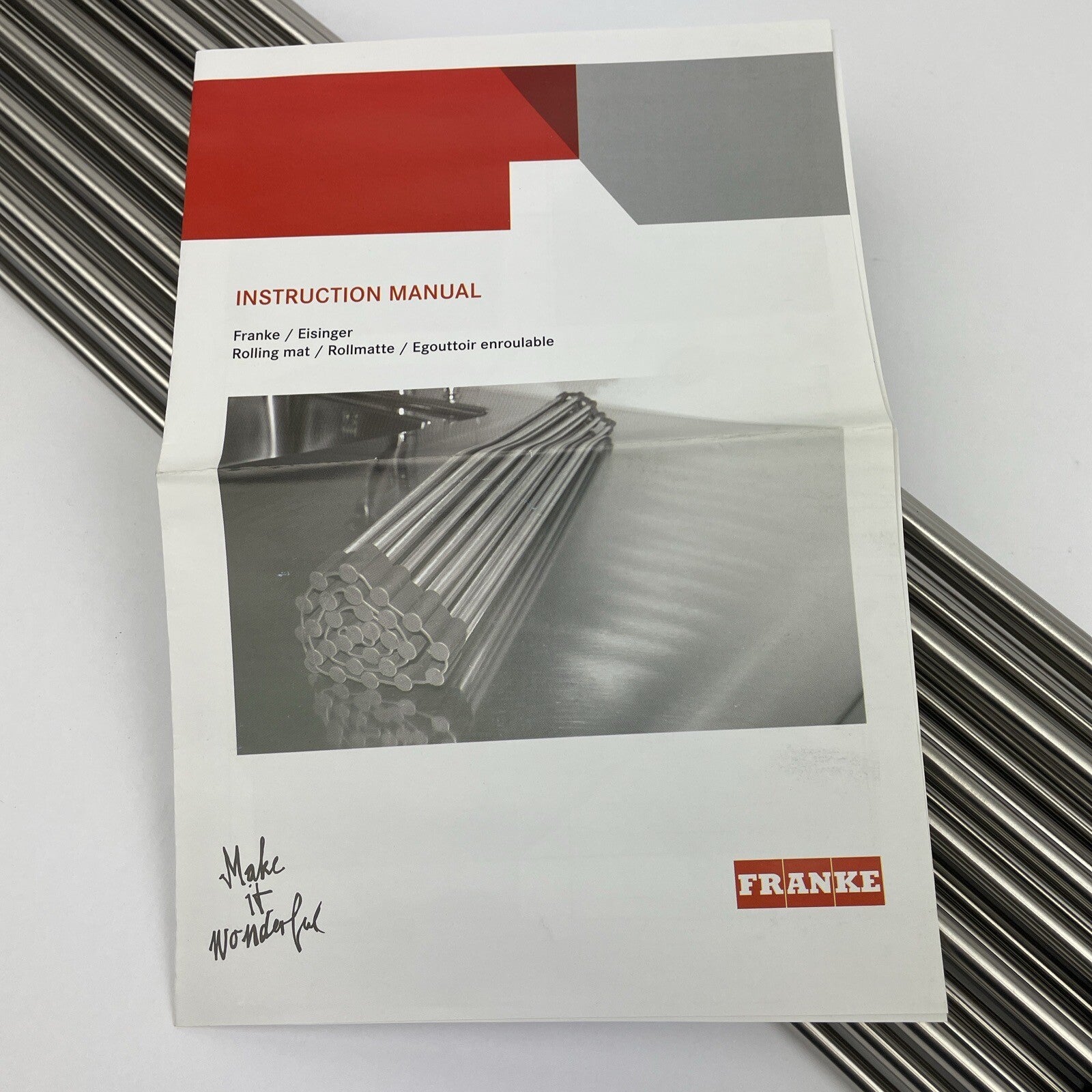 FRANKE "Make it Wonderful" KB-36RM ROLLER MAT STAINLESS STEEL 18 7/16" x 16 1/2"