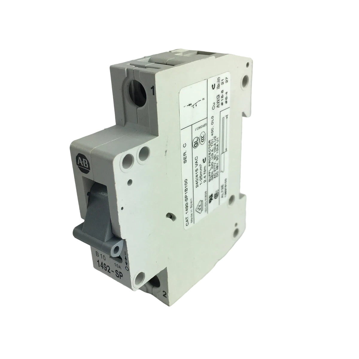 Allen Bradley 14925-SP1B100 Ser C 10 AMP Circuit Breaker