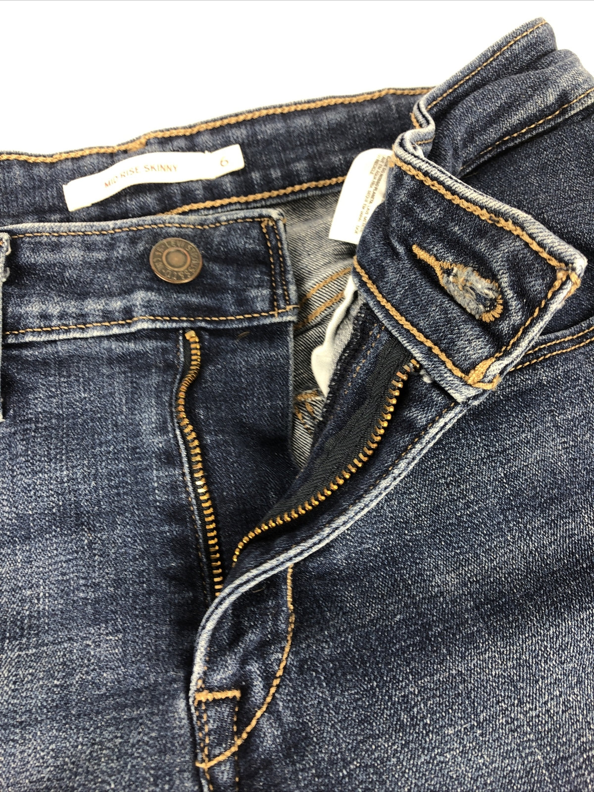 Levis Signature Modern Slim Denim Jeans Womens 6 Blue Stretch Mid Rise Skinny
