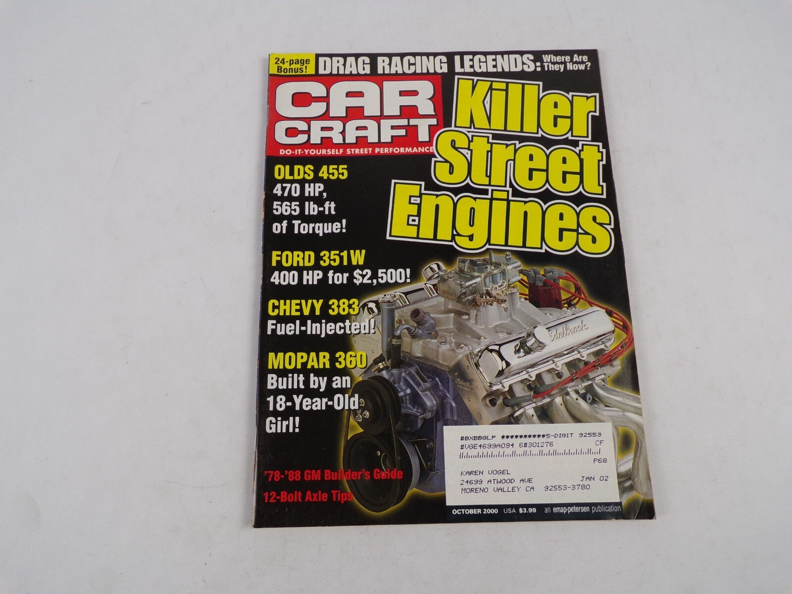 October 2000 Car Craft Killer Street Engines Do It Yourself Street Performance