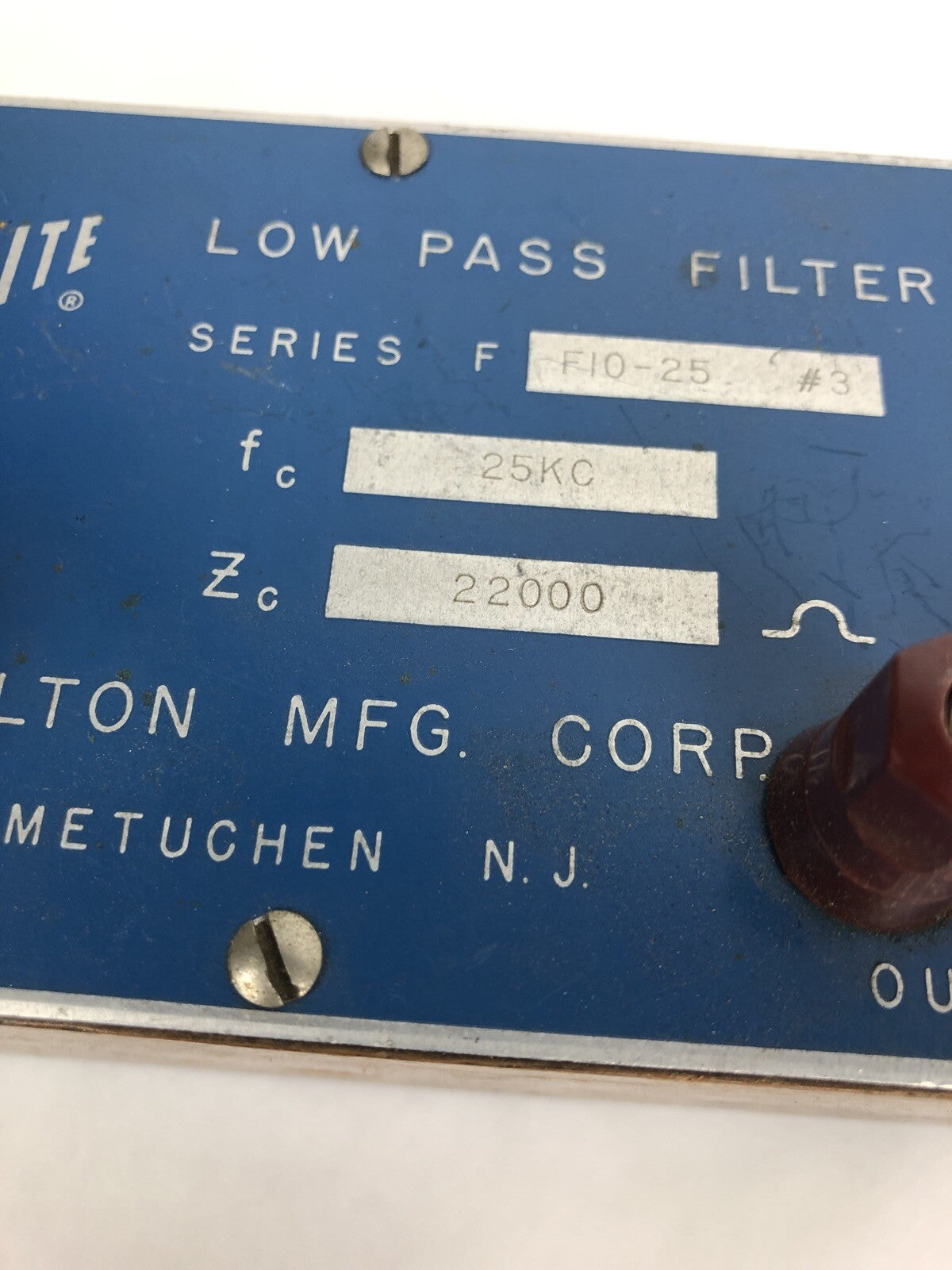 Glennite Series F 10-25 #3 25KC low pass filter Gulton