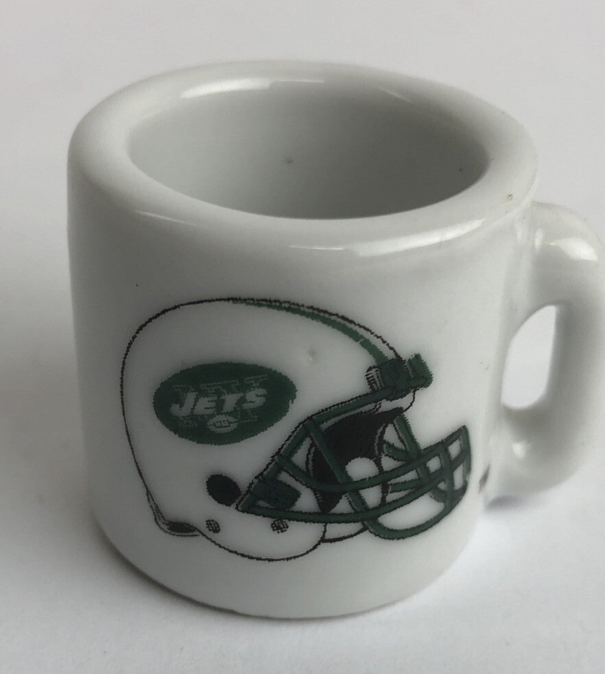 Vintage NFL Mini Coffee Cup Mug New York Jets 1.25" Collectible Miniature