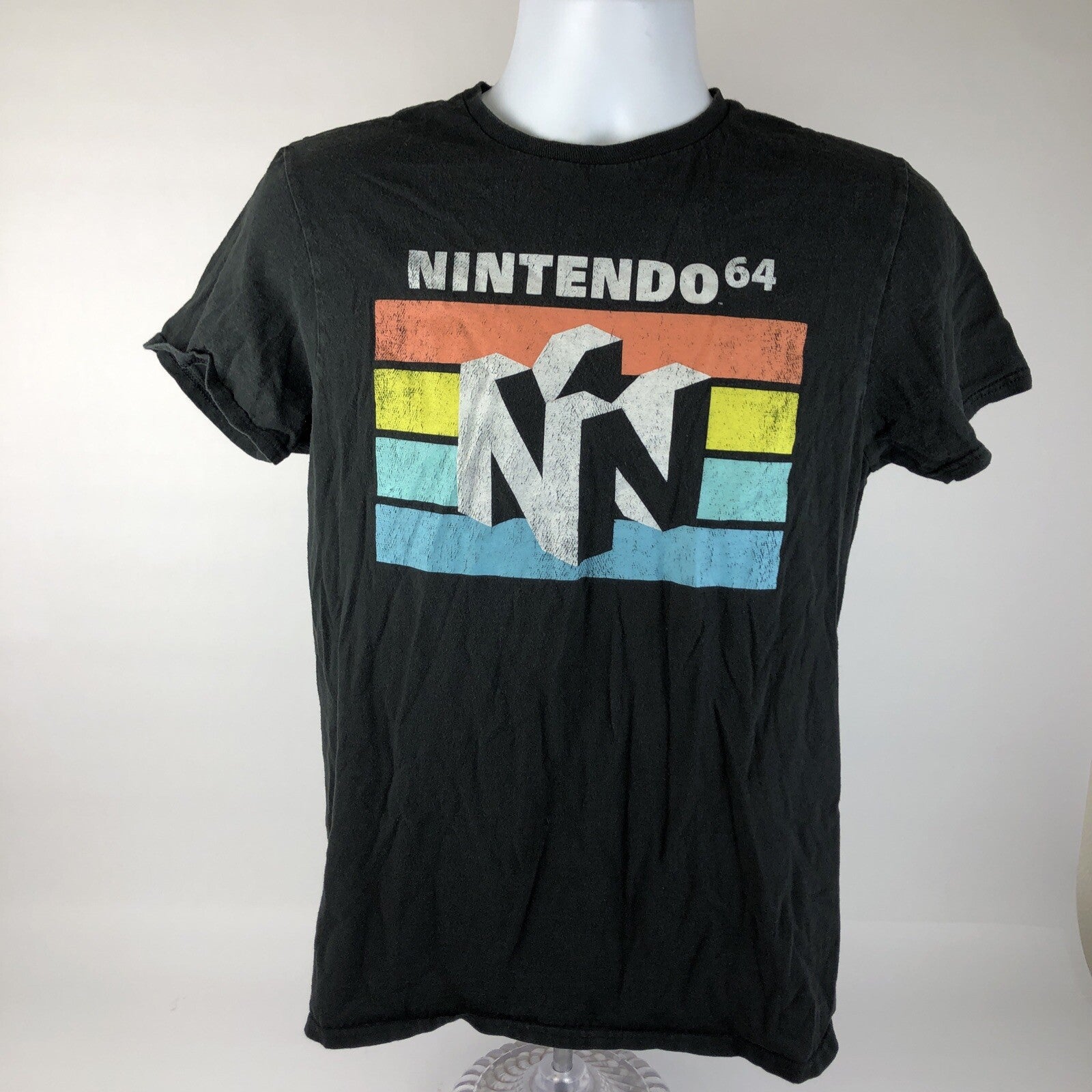 Nintendo 64 Graphic T-Shirt Size Medium Black, short sleeve Crew Neck Pullover