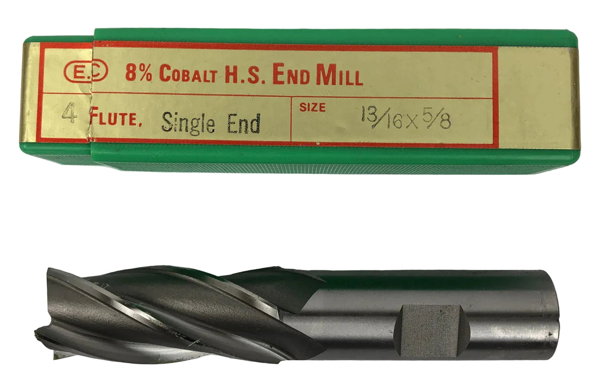 1 x E.C. 8% Cobalt H.S. End Mill Single End EMR 426 13/16 x 5/8 - USA Made
