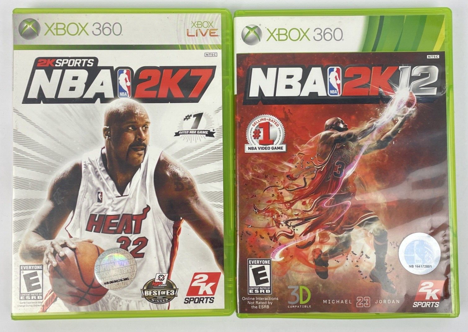XBOX 360 Live : 2K Sports NBA 2K7 and XBOX 360 : NBA 2K12 - Complete - LOOK