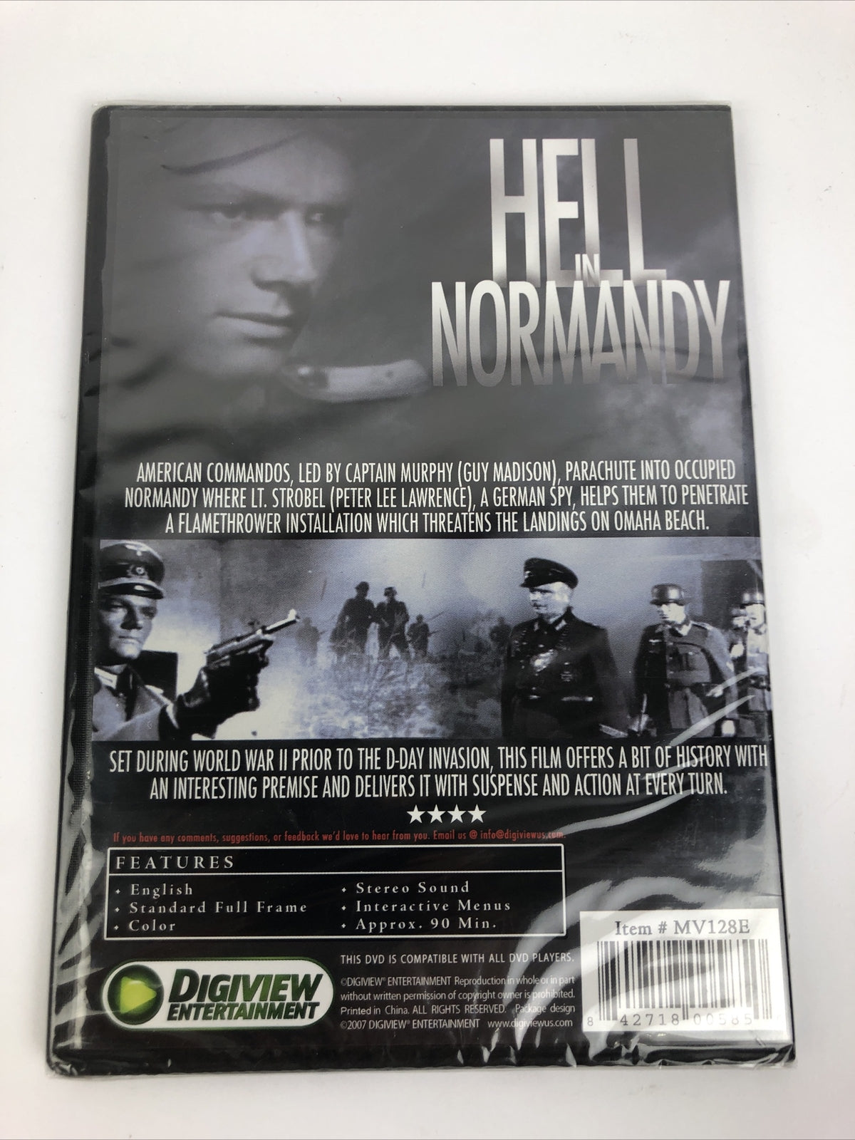 Hell In Normandy DVD, Guy Madison, Peter Lawrence, Thin Case- Factory Sealed