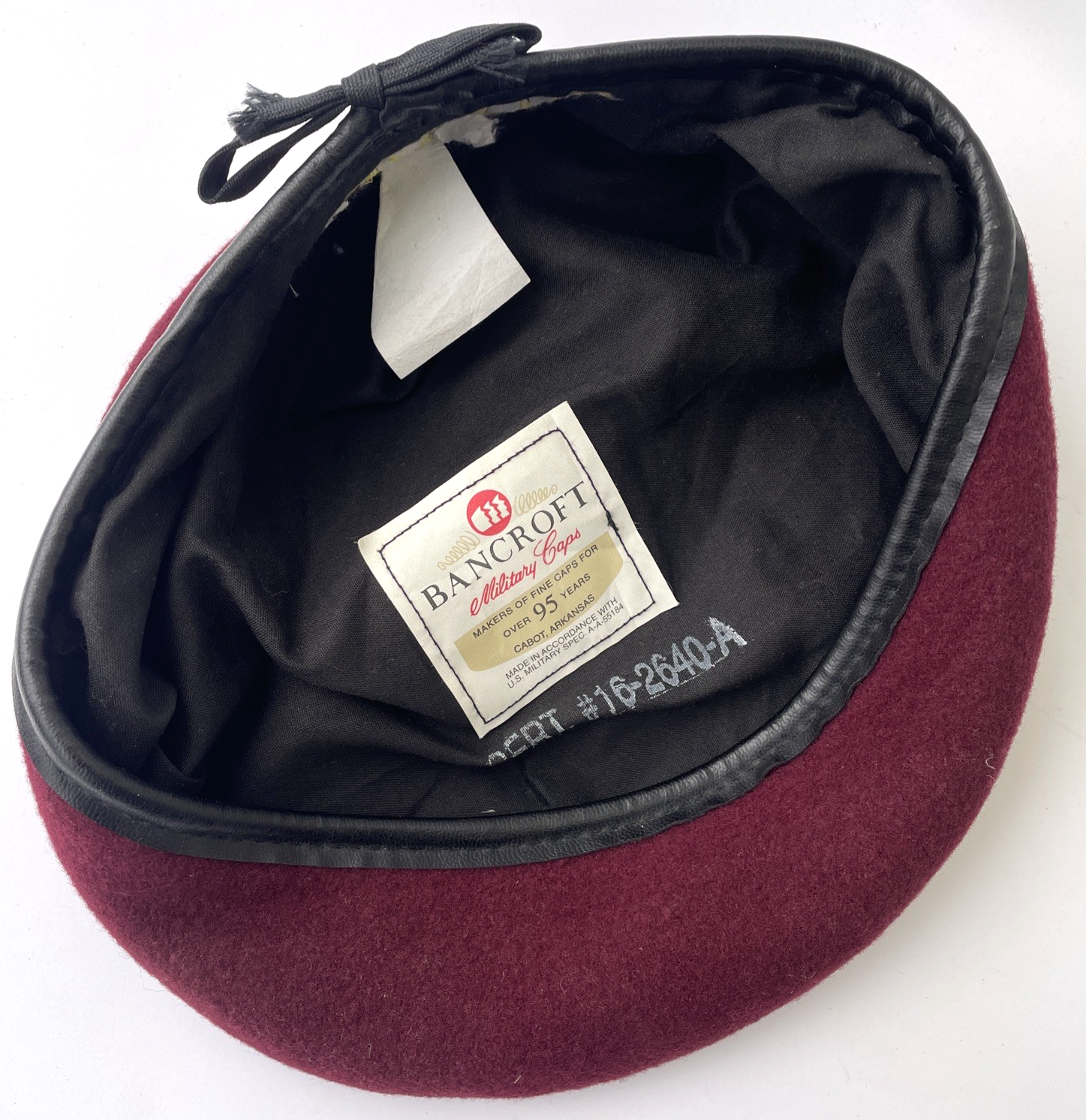 PGA Bancroft Military Beret Maroon Wool Sz 7 5/8 " Nicklaus " Golf Memorabilia