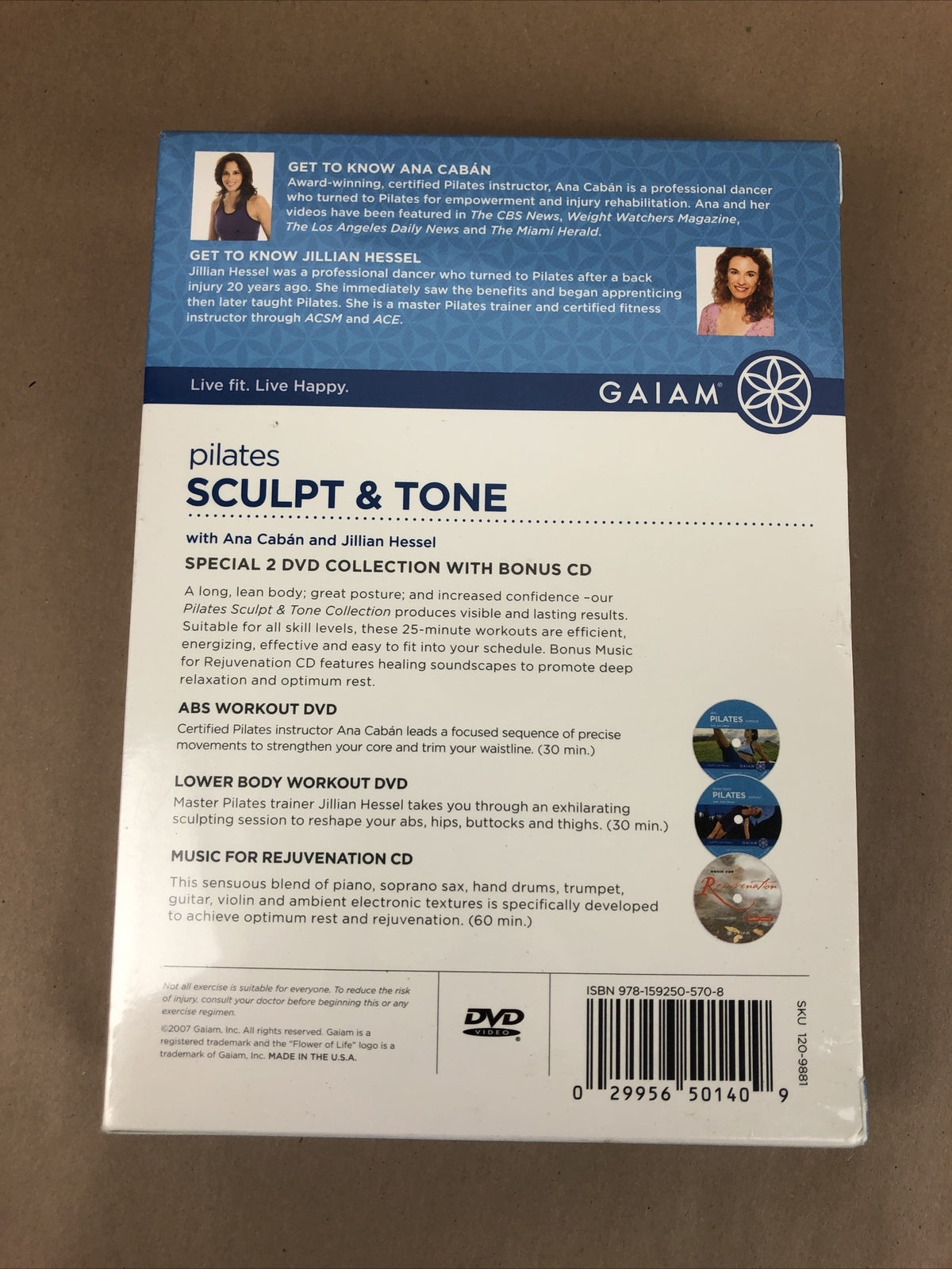 GAIAM Pilates Sculpt and Tone DVD, 2005, 2-Disc Set with Bonus Audio CD FREESHIP