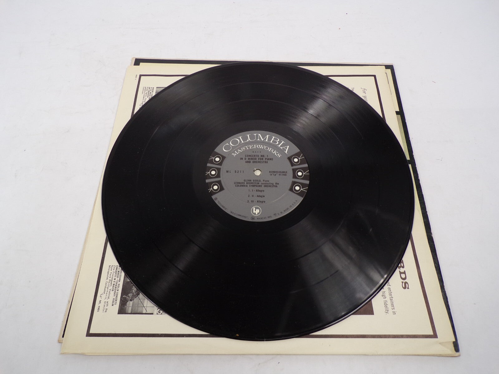 Beethoven Bach Concerto for Piano and Orchestra Glenn Gould Vinyl Records