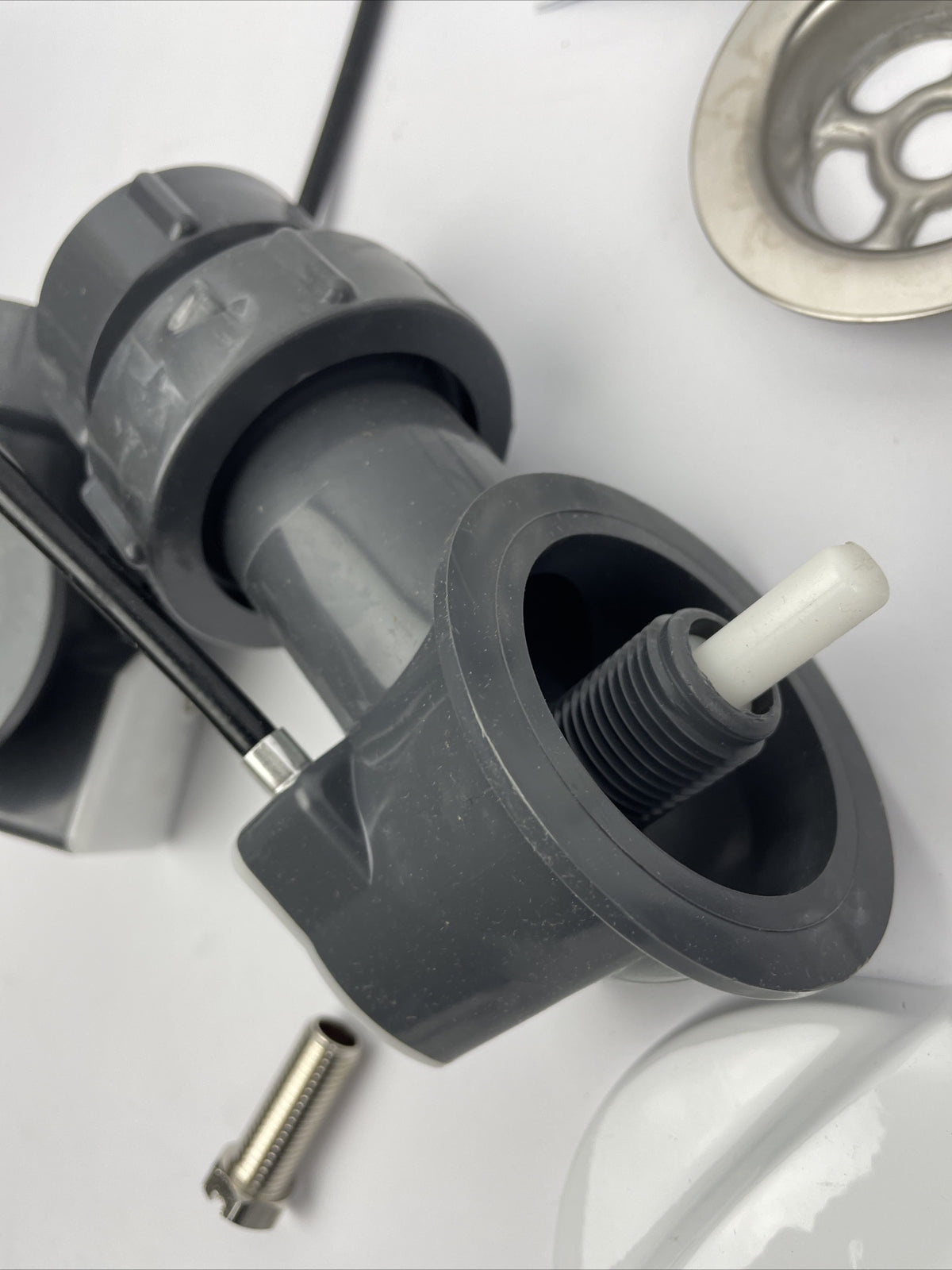 OS&B 5342CK-W PVC OFFSET WASTE & OVERFLOW CABLE-DRIVE KIT GRAY EURO STYLE BATH