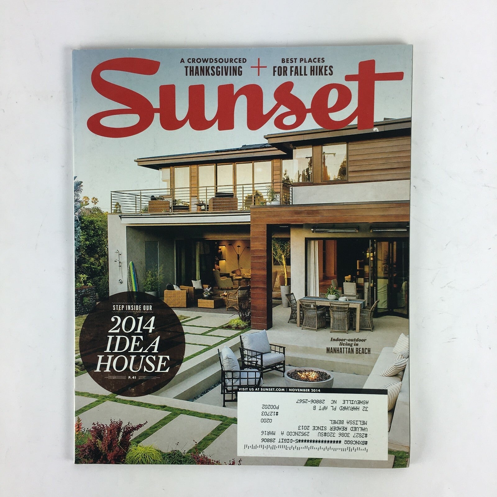 November 2014 Sunset Magazine Idea House Living in Indoor Outdoor ManhattanBeach