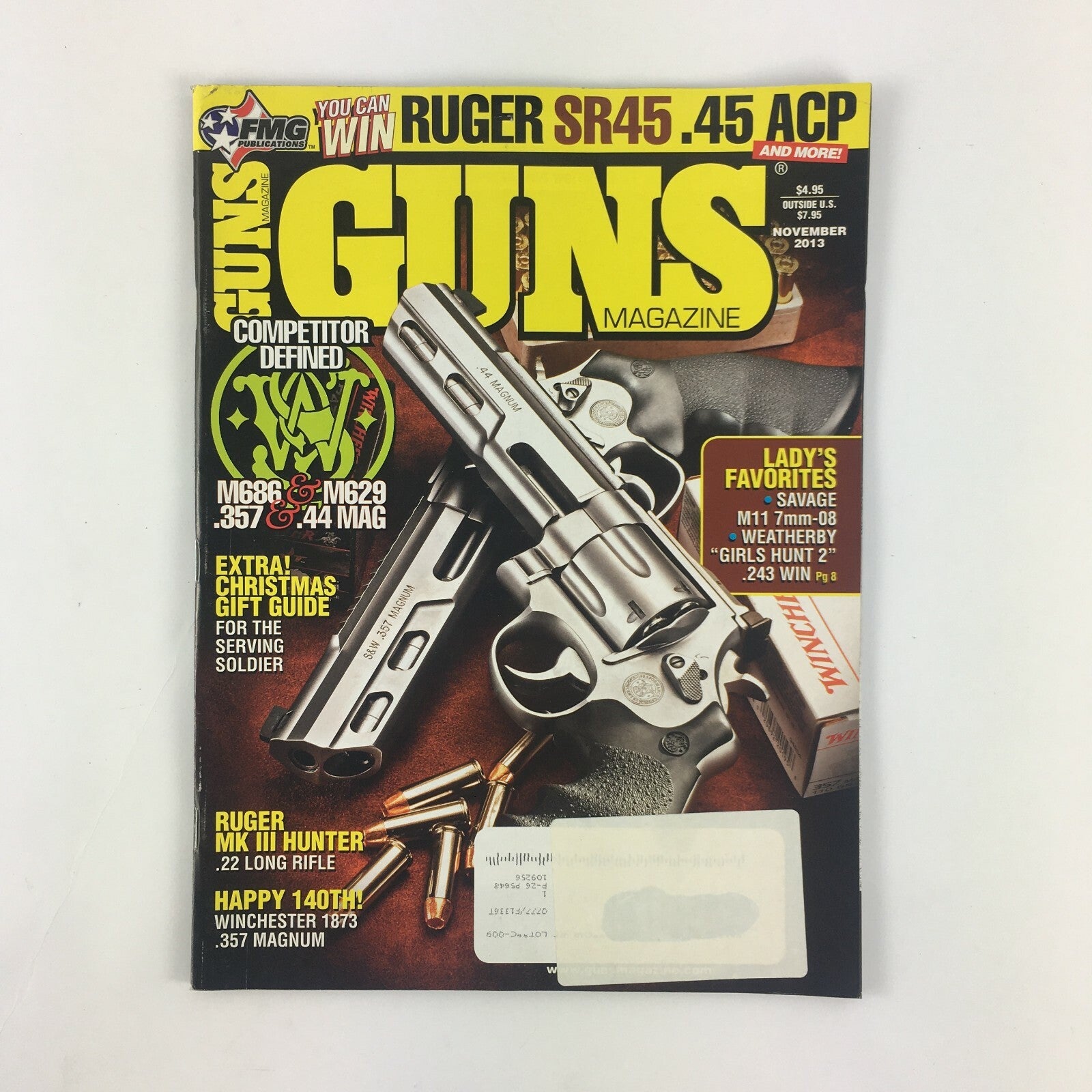 November 2013 Guns Magazine M686 & M629 .357 .44 MAG Savage M11 7mm-08 .243 WIN