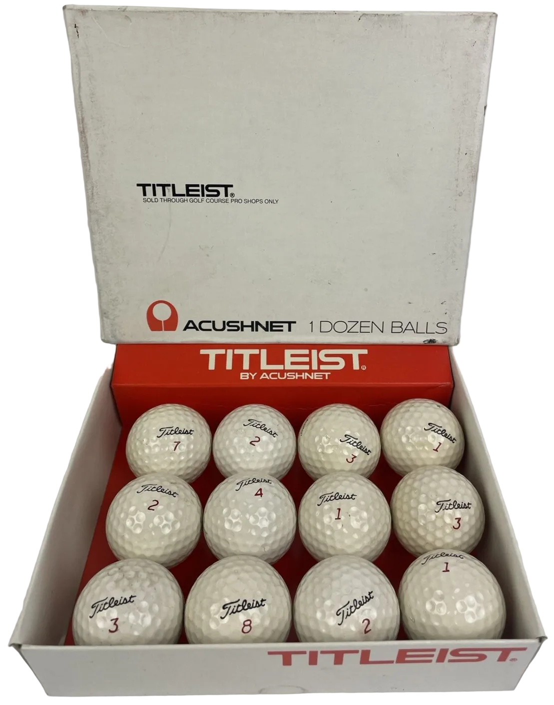 Vintage Titleist by Acushnet dozen golf balls 12 balls with original box collectible set
