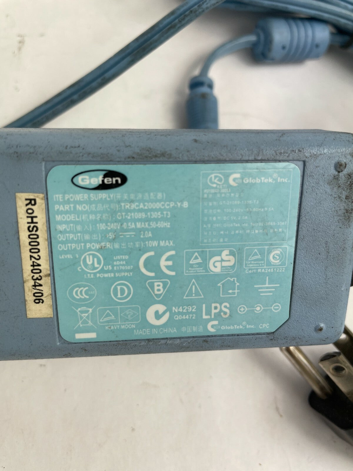 Genuine Gefen GT-21089-1385-T3 Output 10 W Power Supply Adapter A71