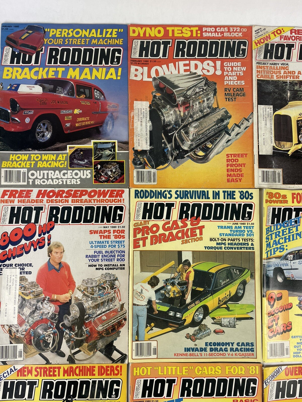 Lot of 12: Hot Rodding MAGAZINES Complete Full Set 12 issues Jan to Dec 1980