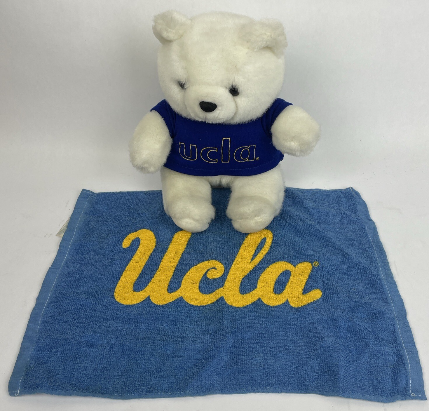 UCLA Teddy Bear Plush Mini Stuffed Animal 10" U C L A RARE College + Rally Towel