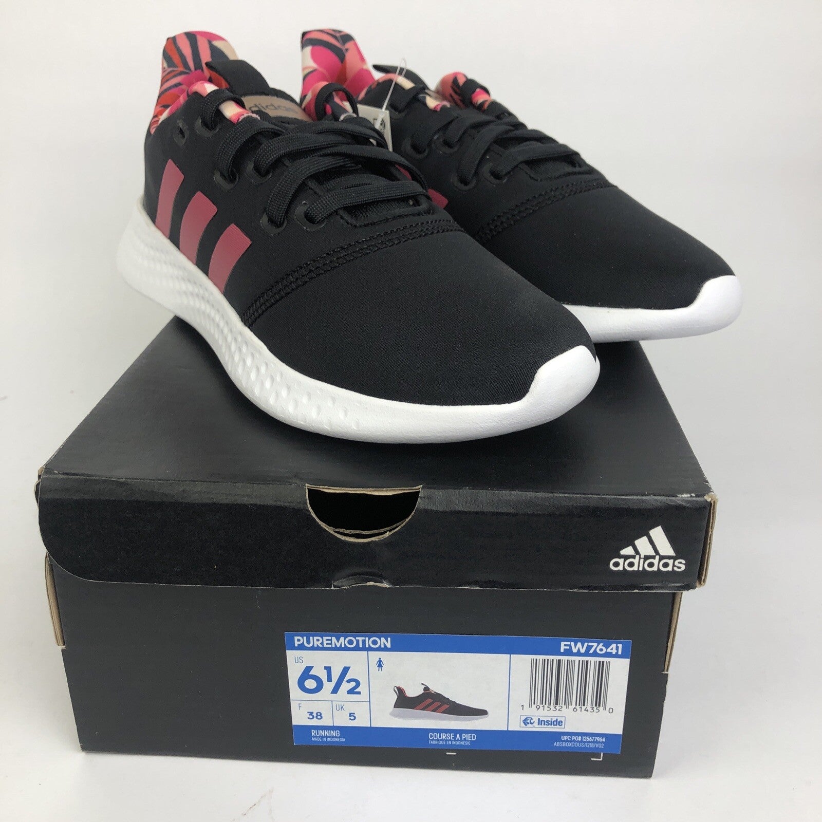Adidas Womens Size 6.5 Puremotion Running Sneakers Shoes Black / Pink NWT / Box