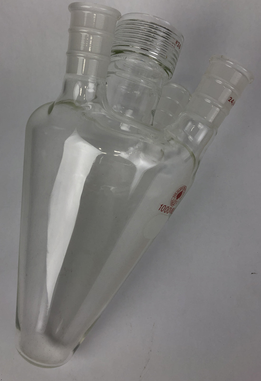 ACE Lab Glass 1000mL reaction vessel with #36 ACE-Thred and 24/40 glass joints.