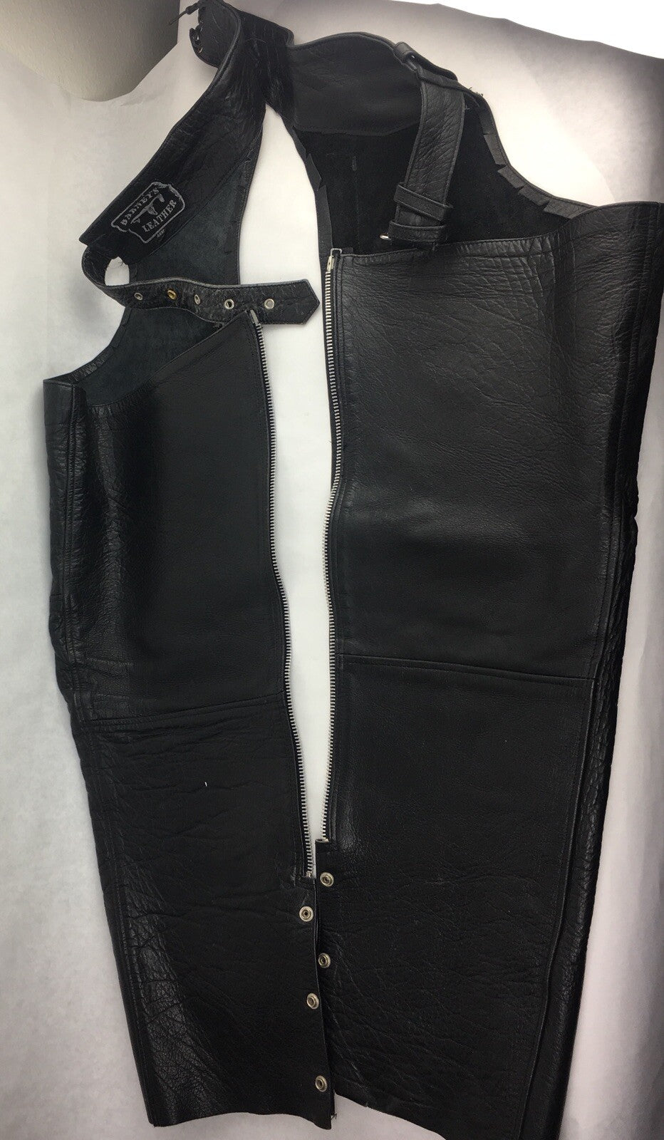 Barney's men's leather motorcycle chaps size XXL black biker riding gear protective legwear