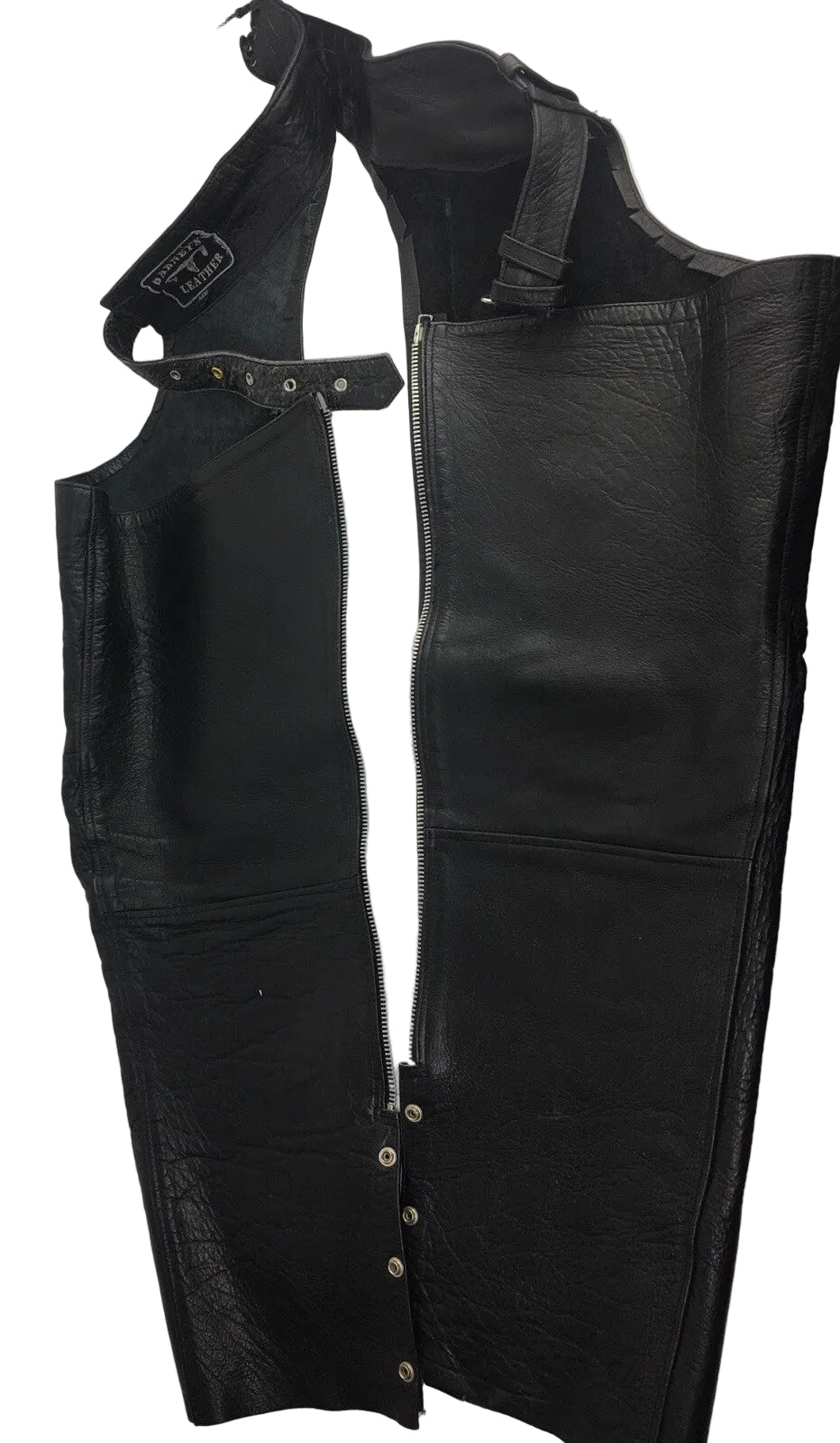 Barney's men's leather motorcycle chaps size XXL black biker riding gear protective legwear