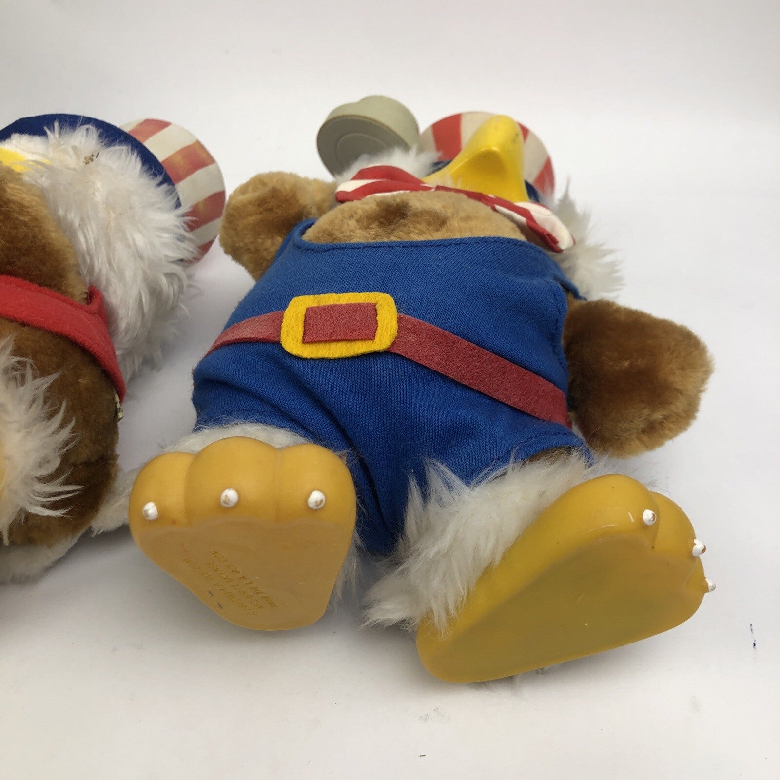 2 x SAM The Olympic Eagle Los Angeles Mascot 80/84 Plush #8330 Weightlifting +