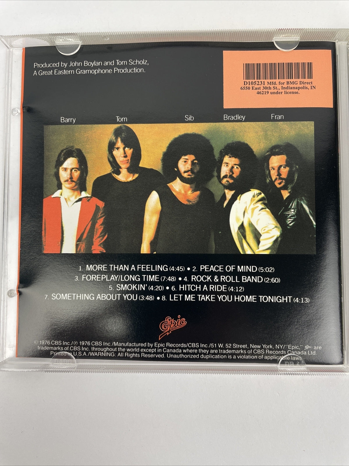 Boston - Digital Audio CD By Boston 1976 CBS Inc. " More than a Feeling " BC