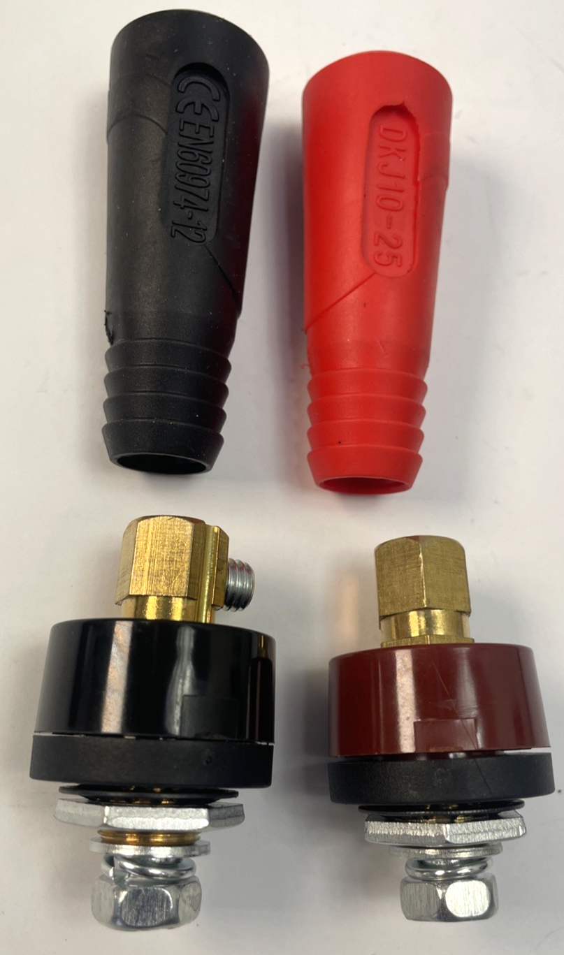 TIG Welding Cable Panel Connector Set 25mm 200A Dinse Style Quick Fitting