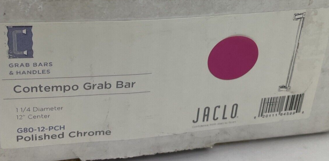 OEM JACLO Grab Bar Polished Chrome Luxury Contempo G80-12-PCH - NEW