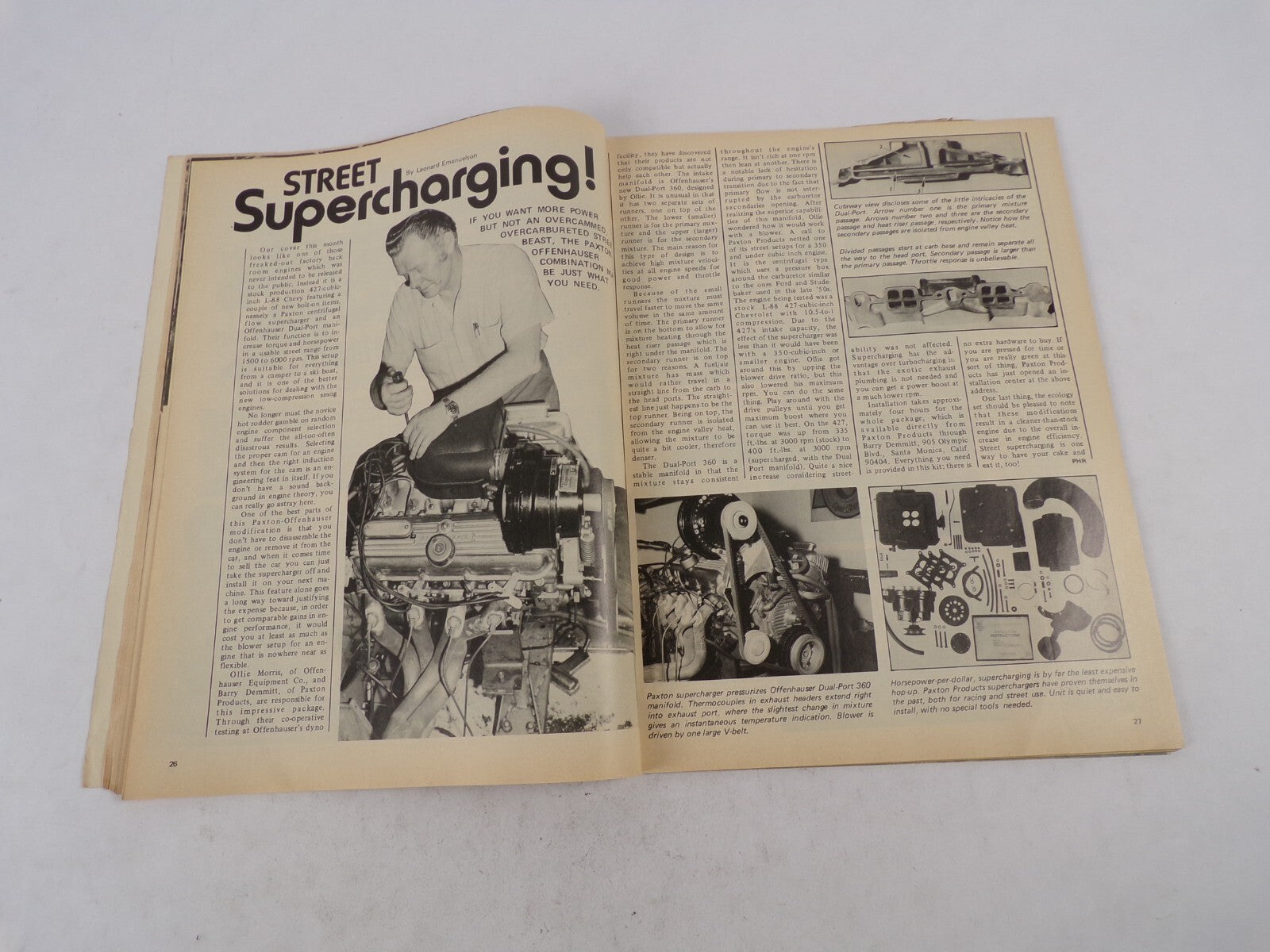 November 1972 Hot Rod Magazine Chevy 396-427-254 Hop-Up! Street Supercharging!