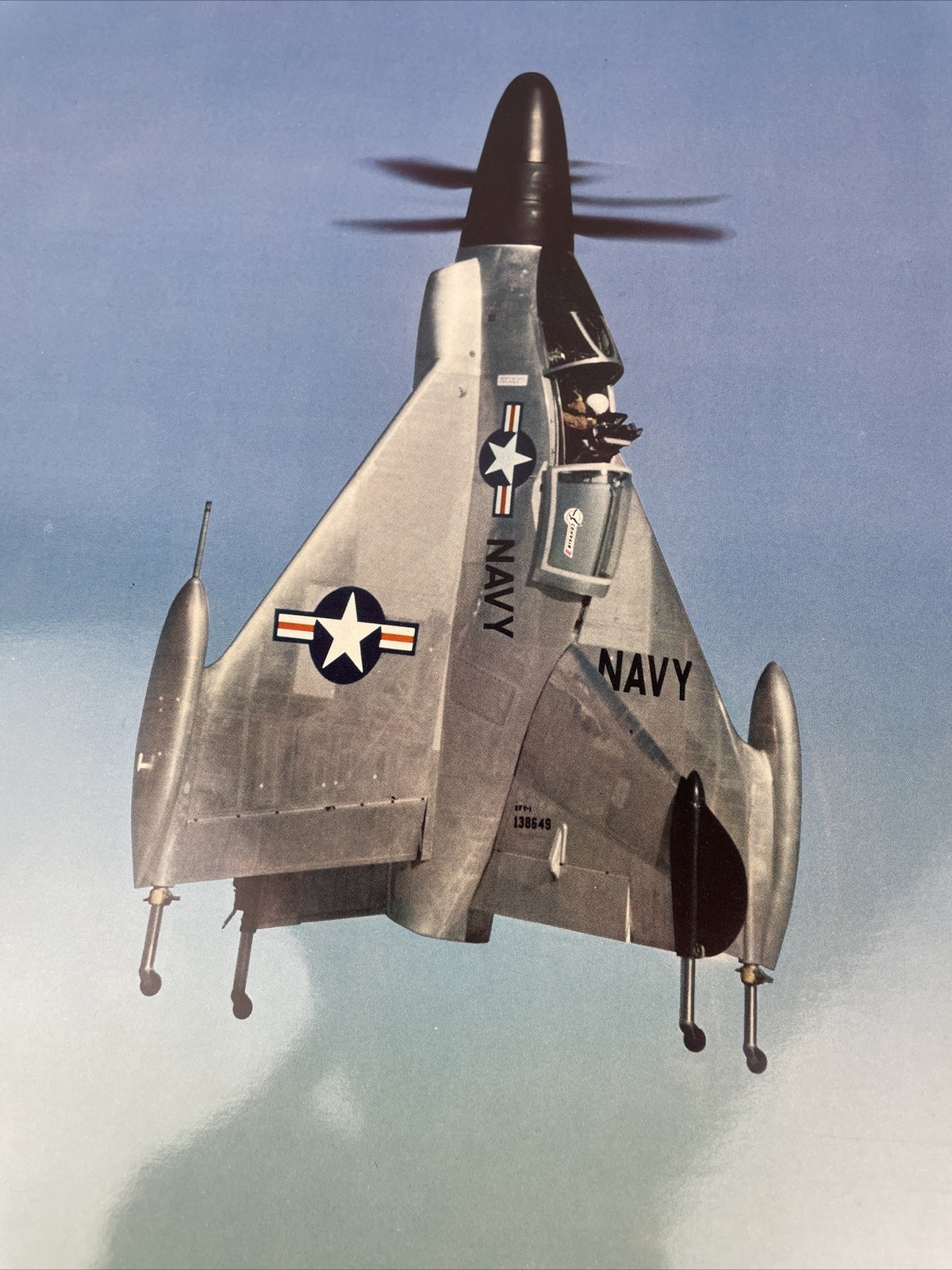 Rare Navy Issue CONVAIR XFY-1 U.S. Navy Vertical Takeoff Fighter Print 20”x16”