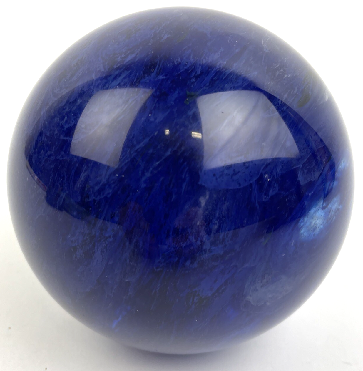 4" Cobalt Blue Crystal Control Art Glass Paper Weight Hand Blown 3.7Lbs Tarot