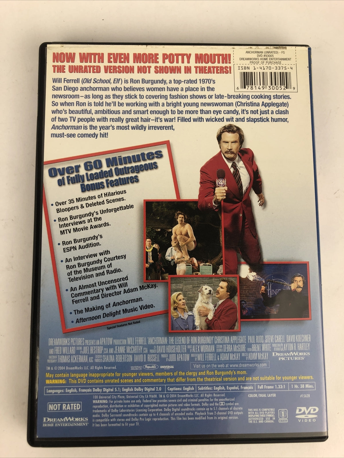 Anchorman: The Legend of Ron Burgundy (Unrated Widescreen Edition) Mint Disc