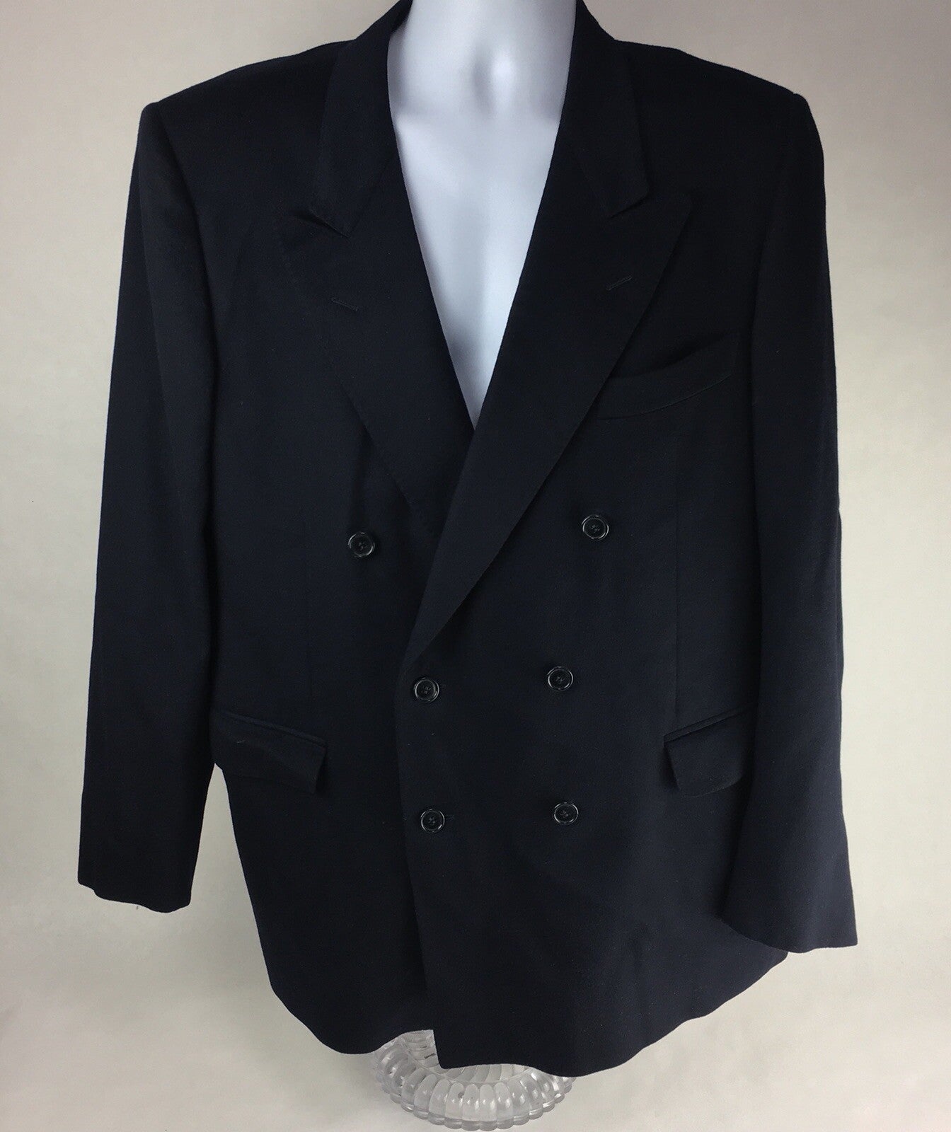 LORO PIANA Navy Blue 100% CASHMERE Blazer Sport Coat Jacket EU 58 Vintage
