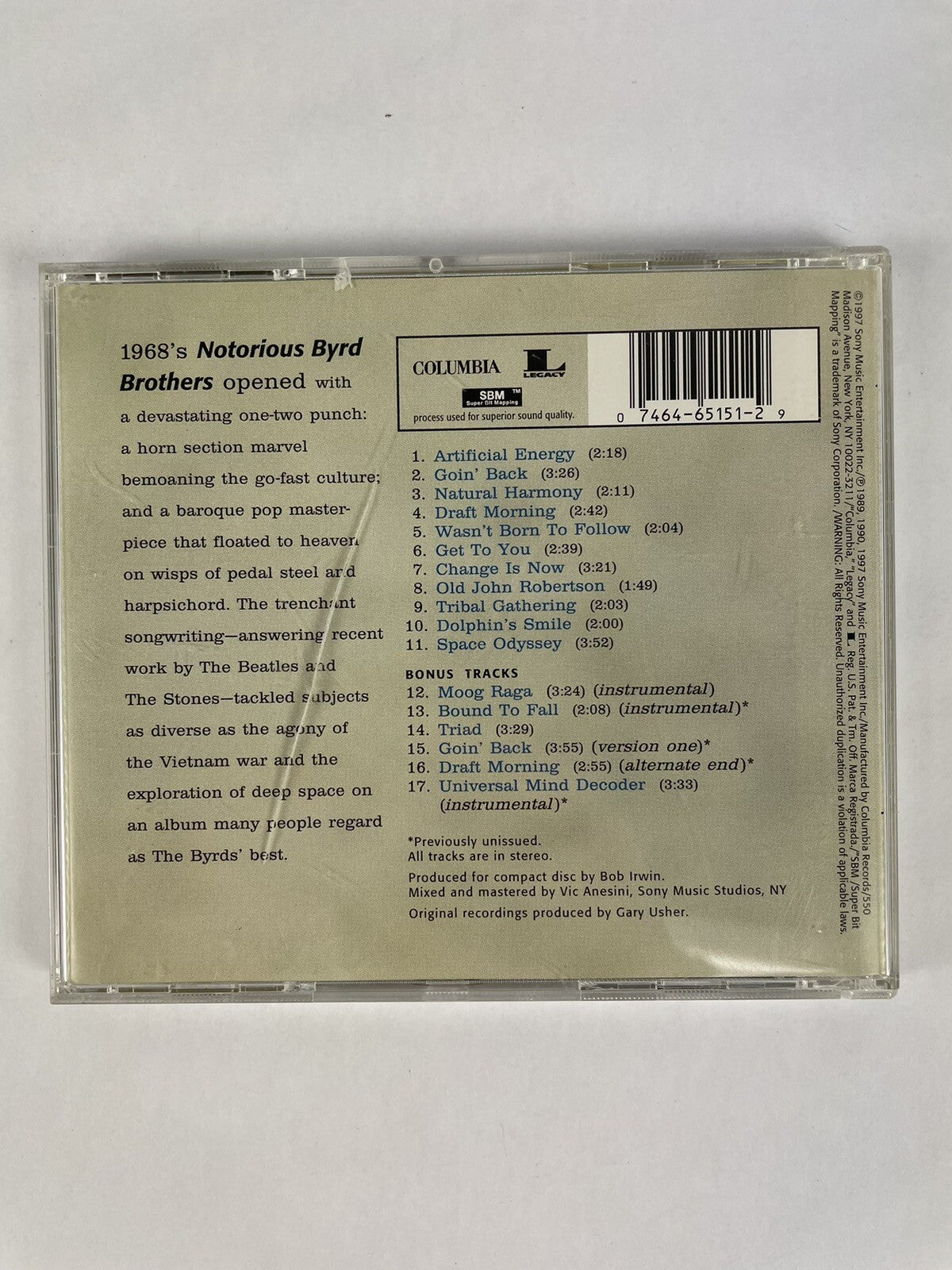 Notorious Byrd Brothers - The Byrds (1997, Sony Music) CD #7