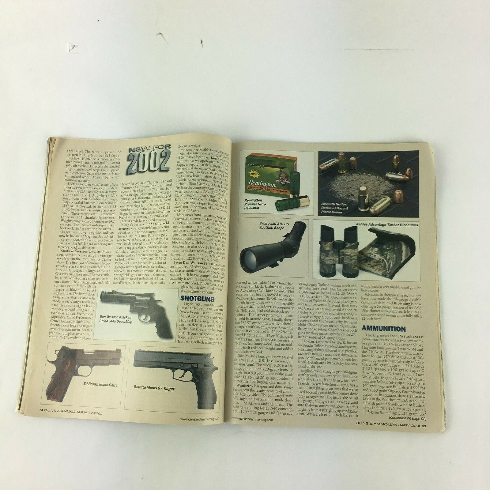 January 2002 Guns & Ammo Magazine .44 Caliber Guns and Loads Winchester .270 Mag