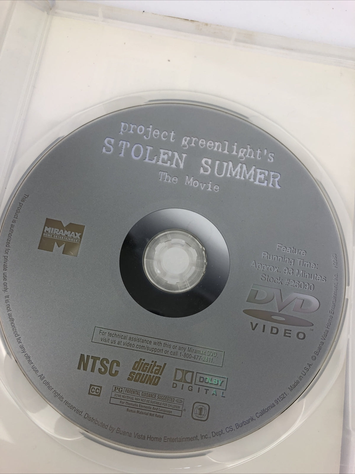 Project Greenlight's Stolen Summer: Movie DVD, Billy Campbell, Erica Beeney, Chr