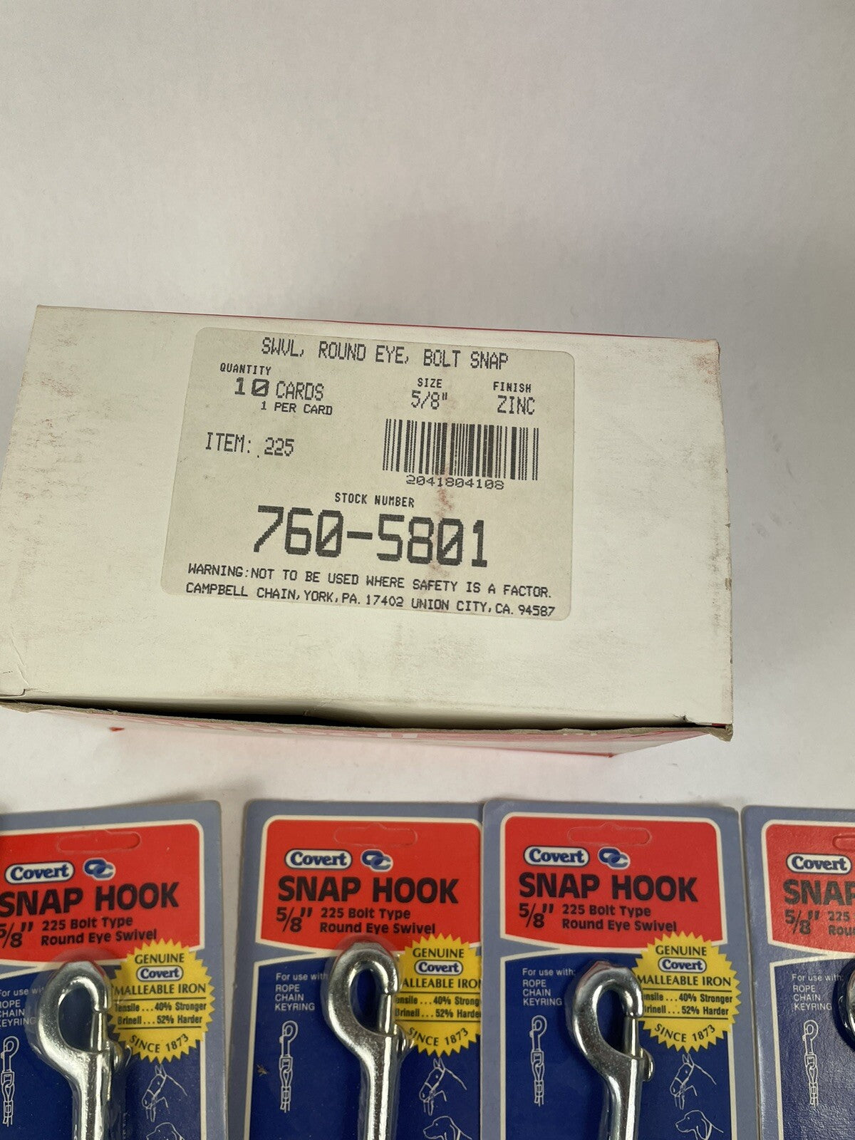 Campbell Bolt Swivel Round Eye 4 In. 7605801 Snap 225 Bolt type (Pack of 10)
