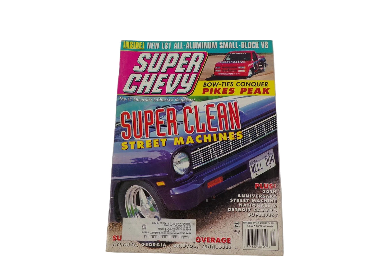 November 1996 Super Chevy Super Clean Street Machines Bow-Ties Conquer Pikes Pea