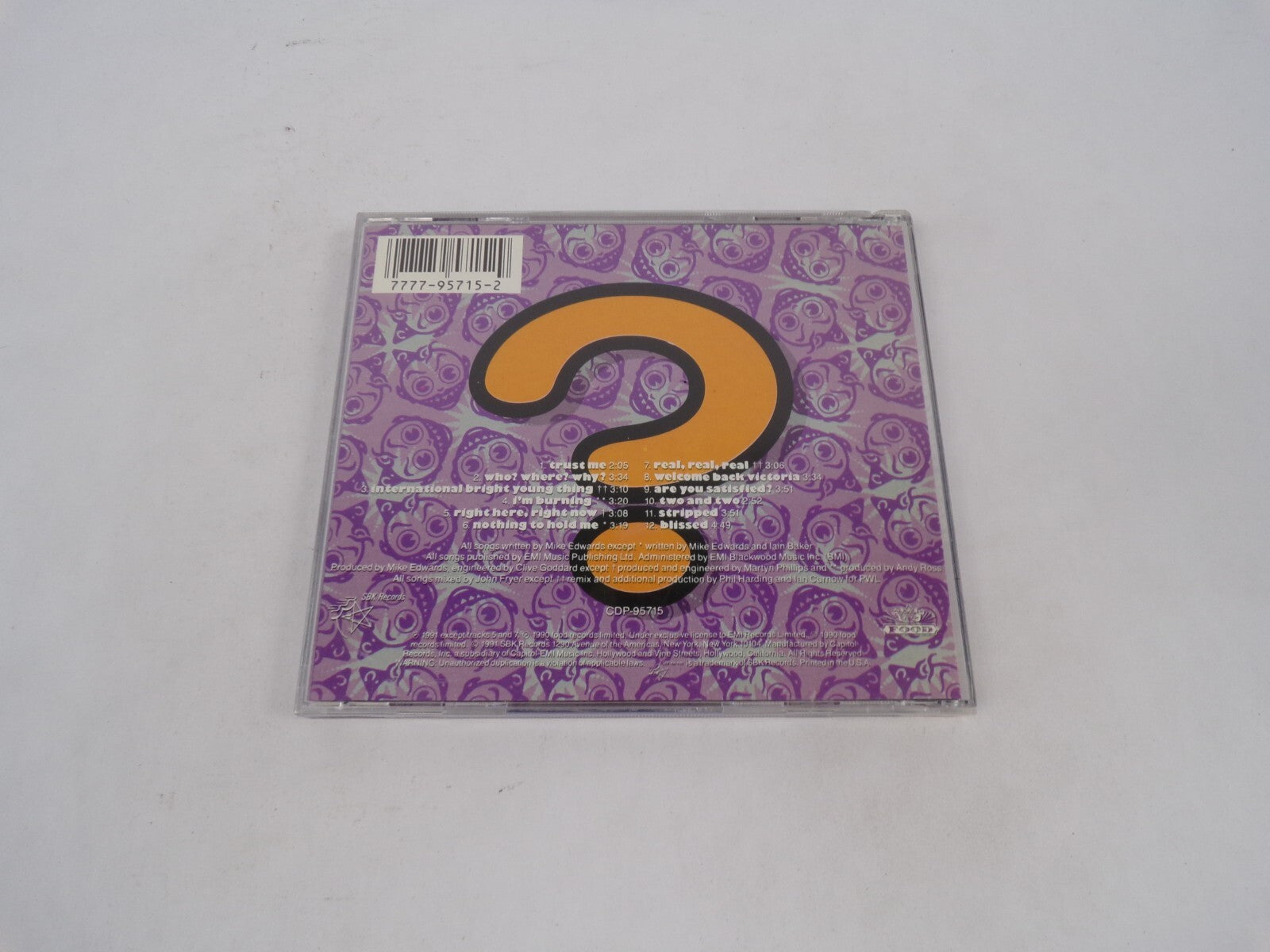 Jesus Jones Doubt Trust Me Who? Wher? Why? International Bright Young ThingCD#69