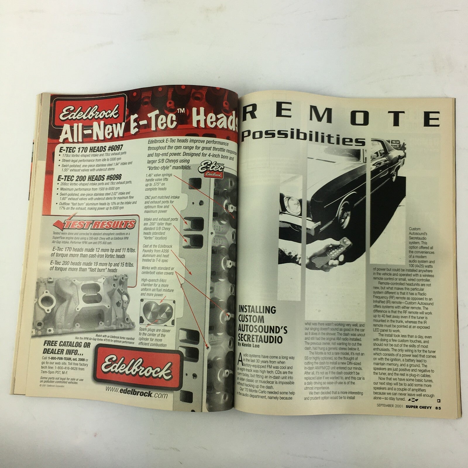 September 2001 Vol 30 Super Chevy Magazine Hot Wired! All-Aluminum Rat is Back