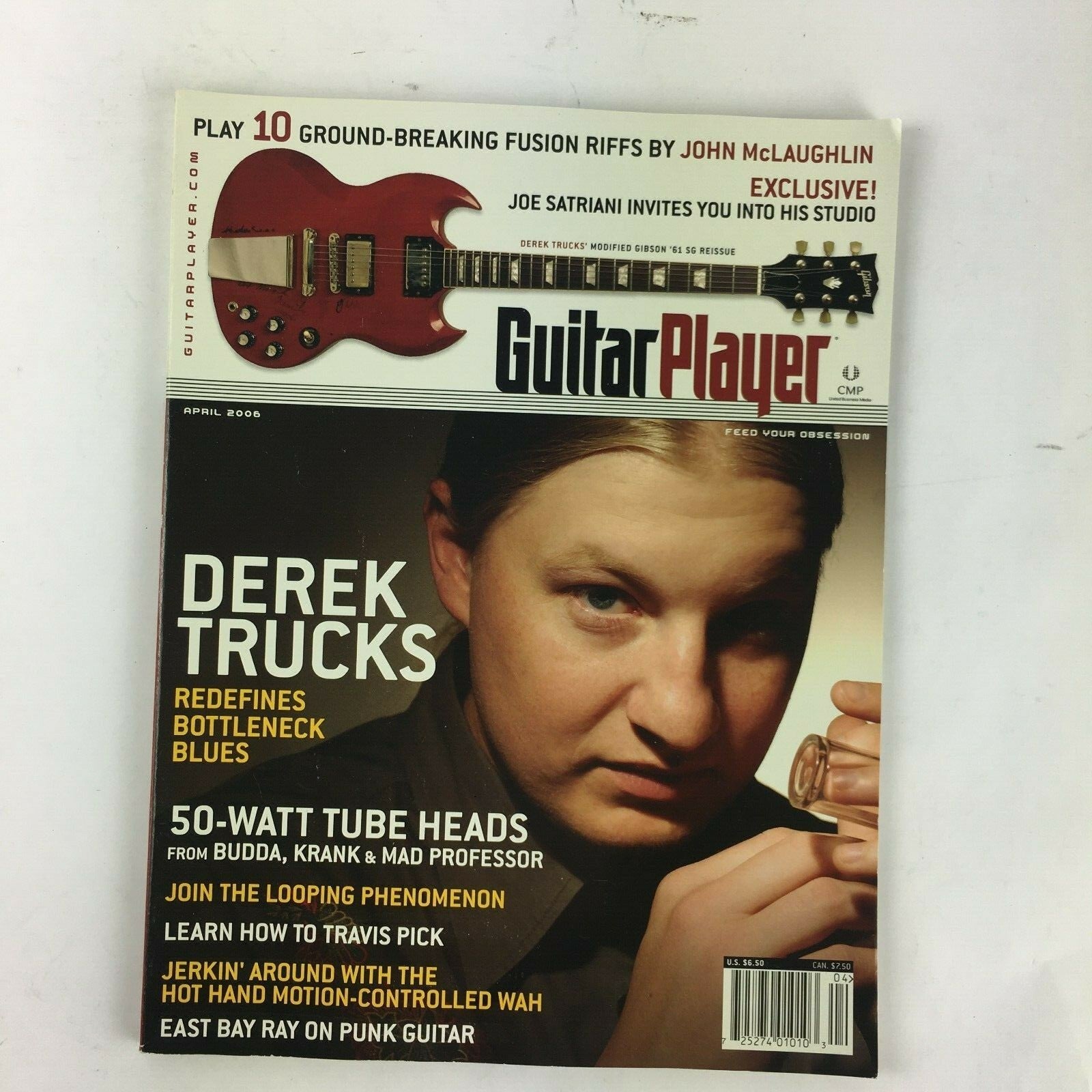April 2006 Guitar Player Magazine Derek Trucks John McLaughlin Joe Satriani