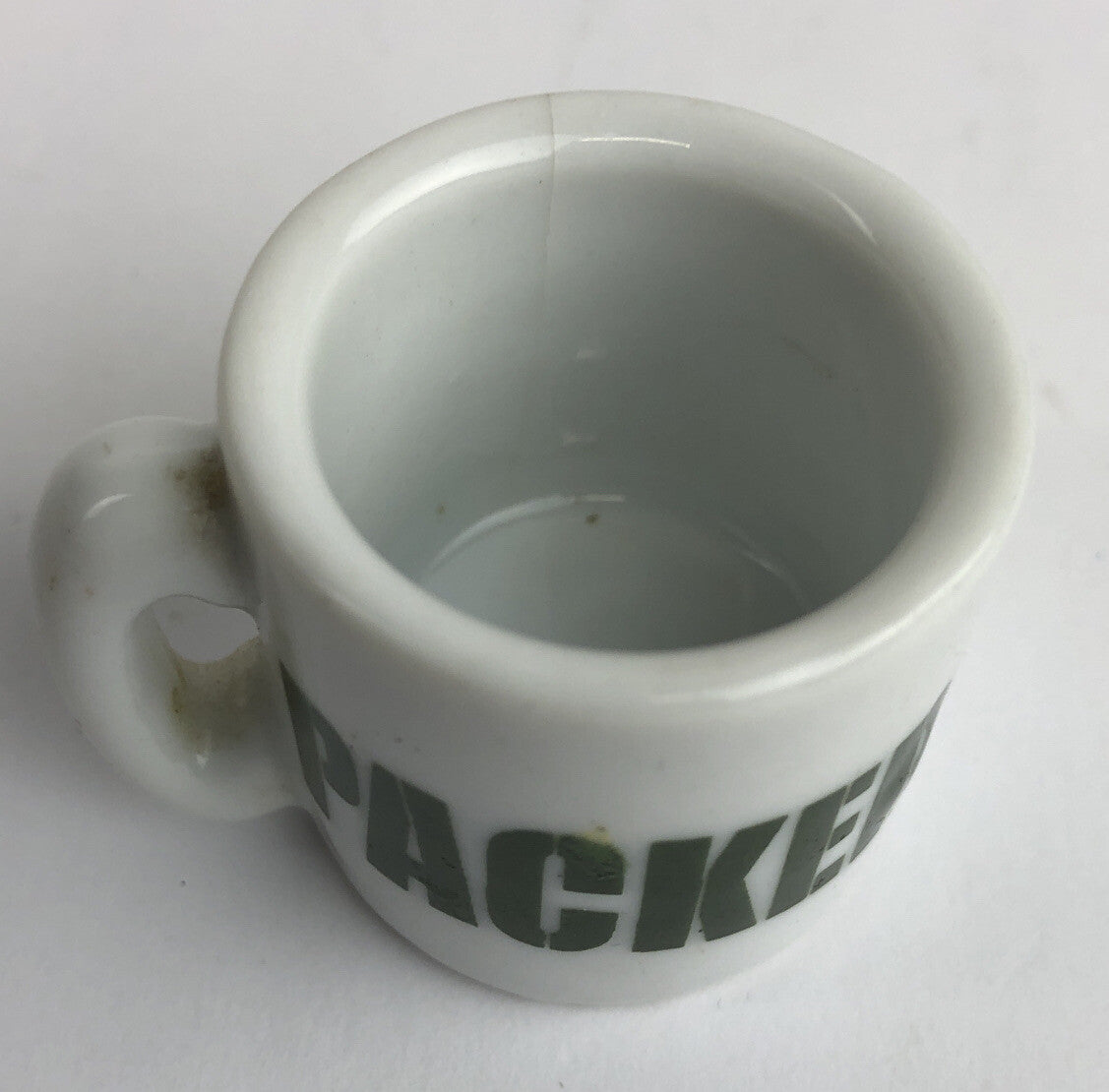 Vintage NFL Mini Coffee Cup Mug Green Bay Packers 1.25" Collectible Miniature