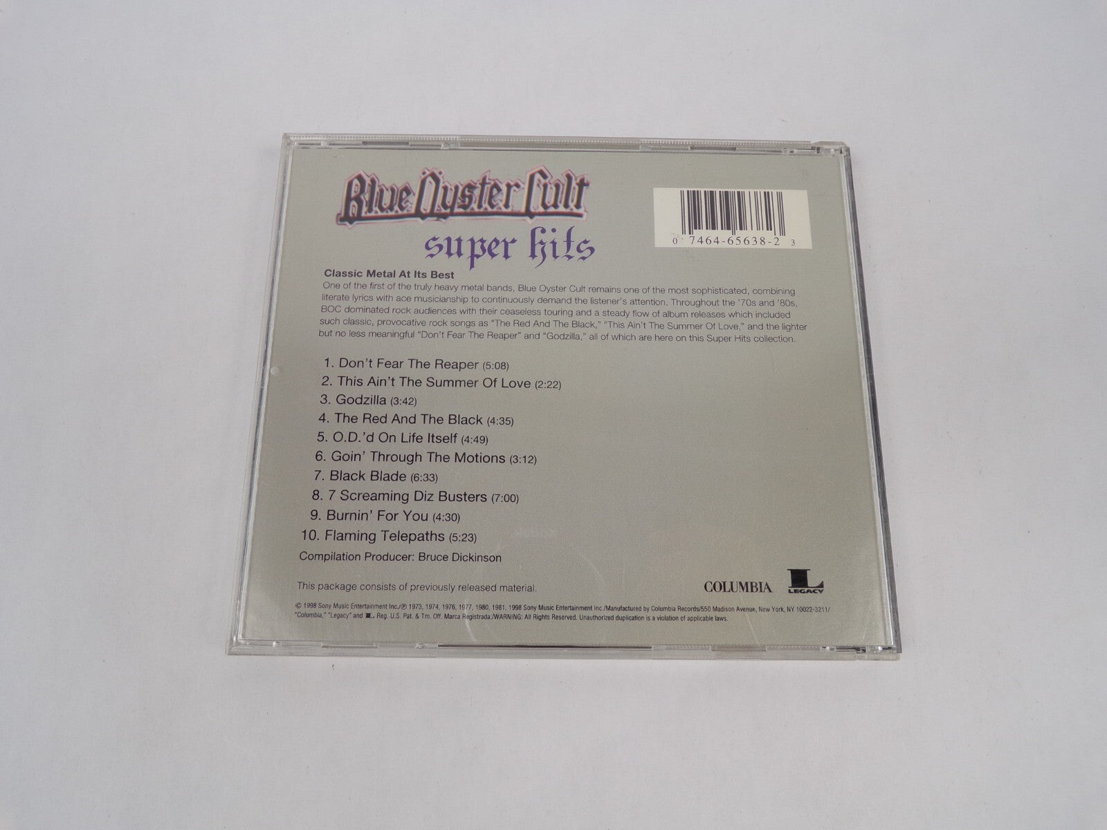 Blue Oyster Cult Super Hits Don't Fear The Reaper Black Blade Flaming CD#63
